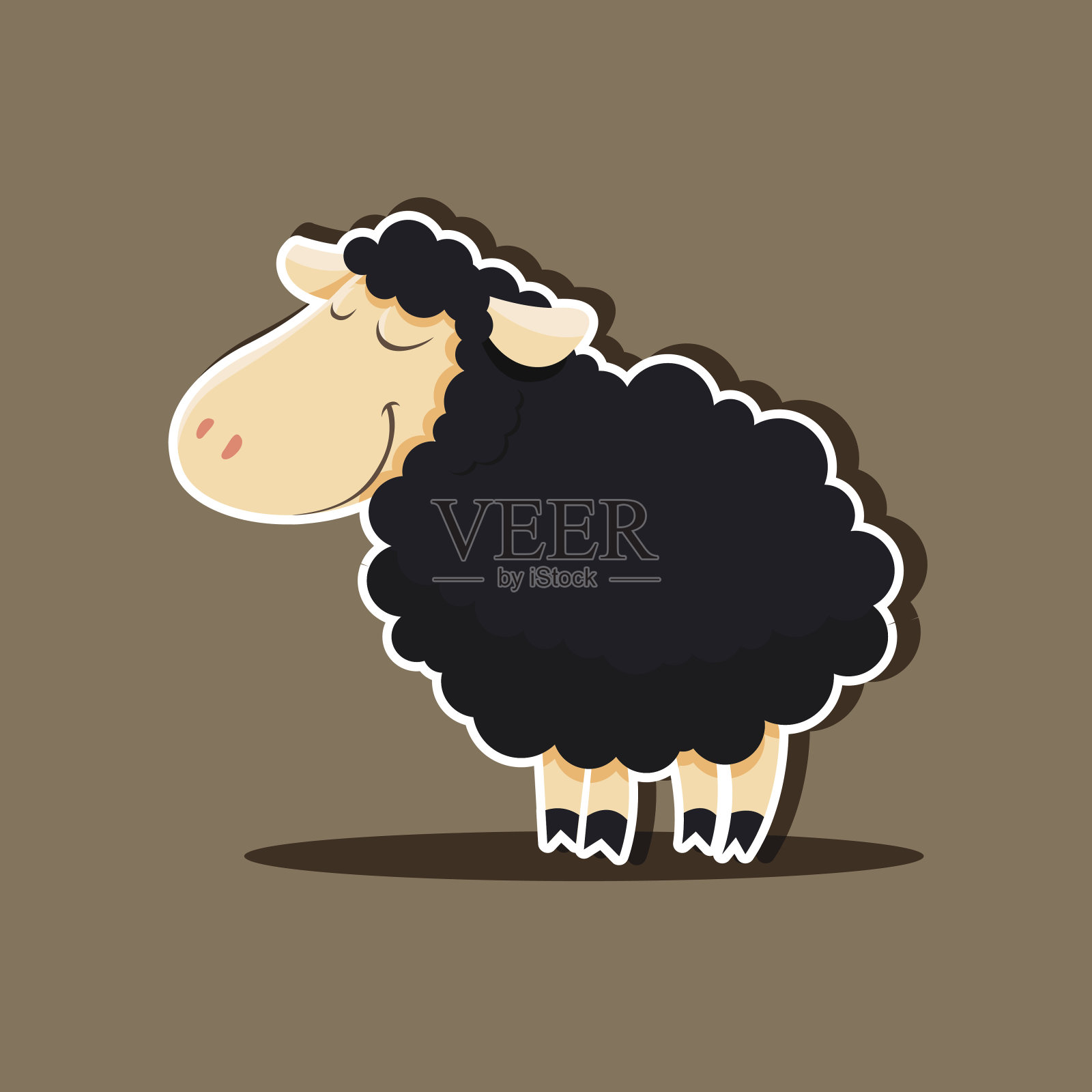 向量可爱的羊插画图片素材