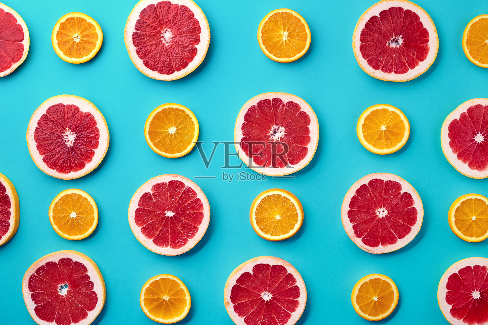 彩色图案的葡萄柚和橙子片照片摄影图片