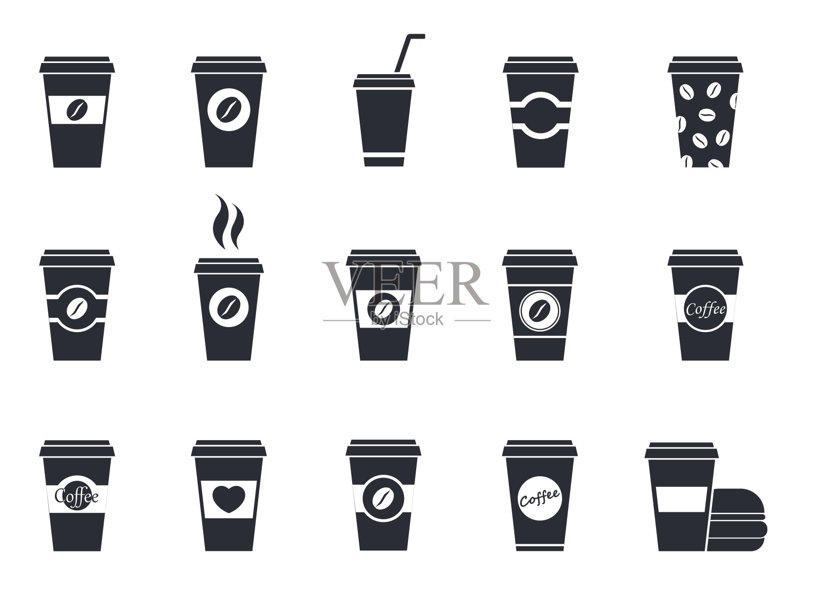 咖啡纸杯图标插画图片素材