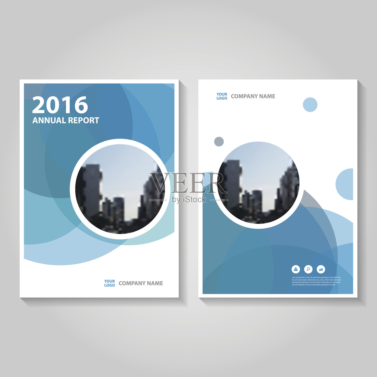 圆蓝色矢量年度报告传单小册子传单模板设计设计模板素材