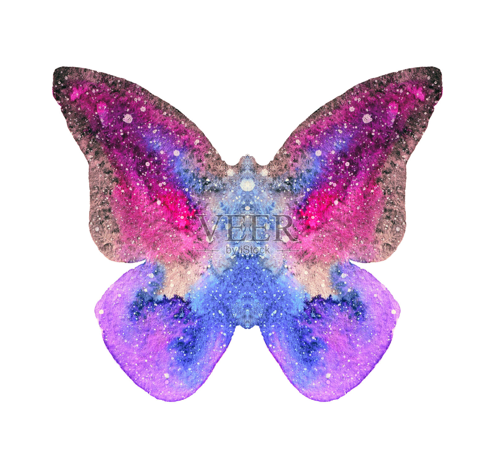 美丽的水彩蝴蝶在白色设计元素图片
