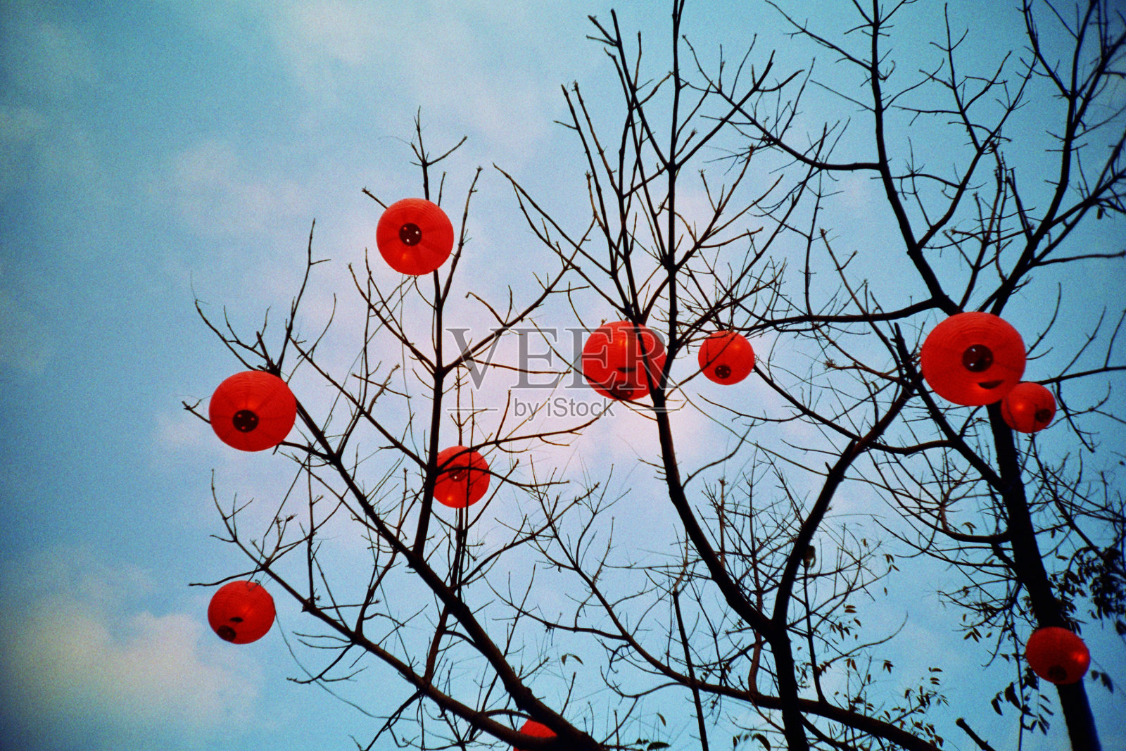 中国大红灯笼。照片摄影图片