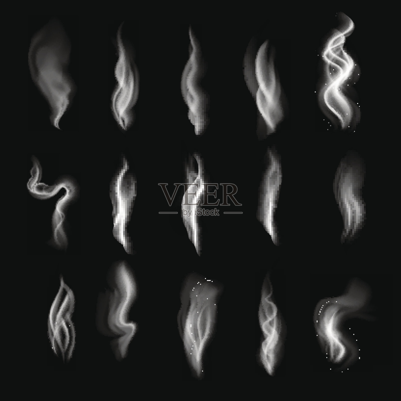 精致的白色香烟烟雾波透明背景矢量插图插画图片素材