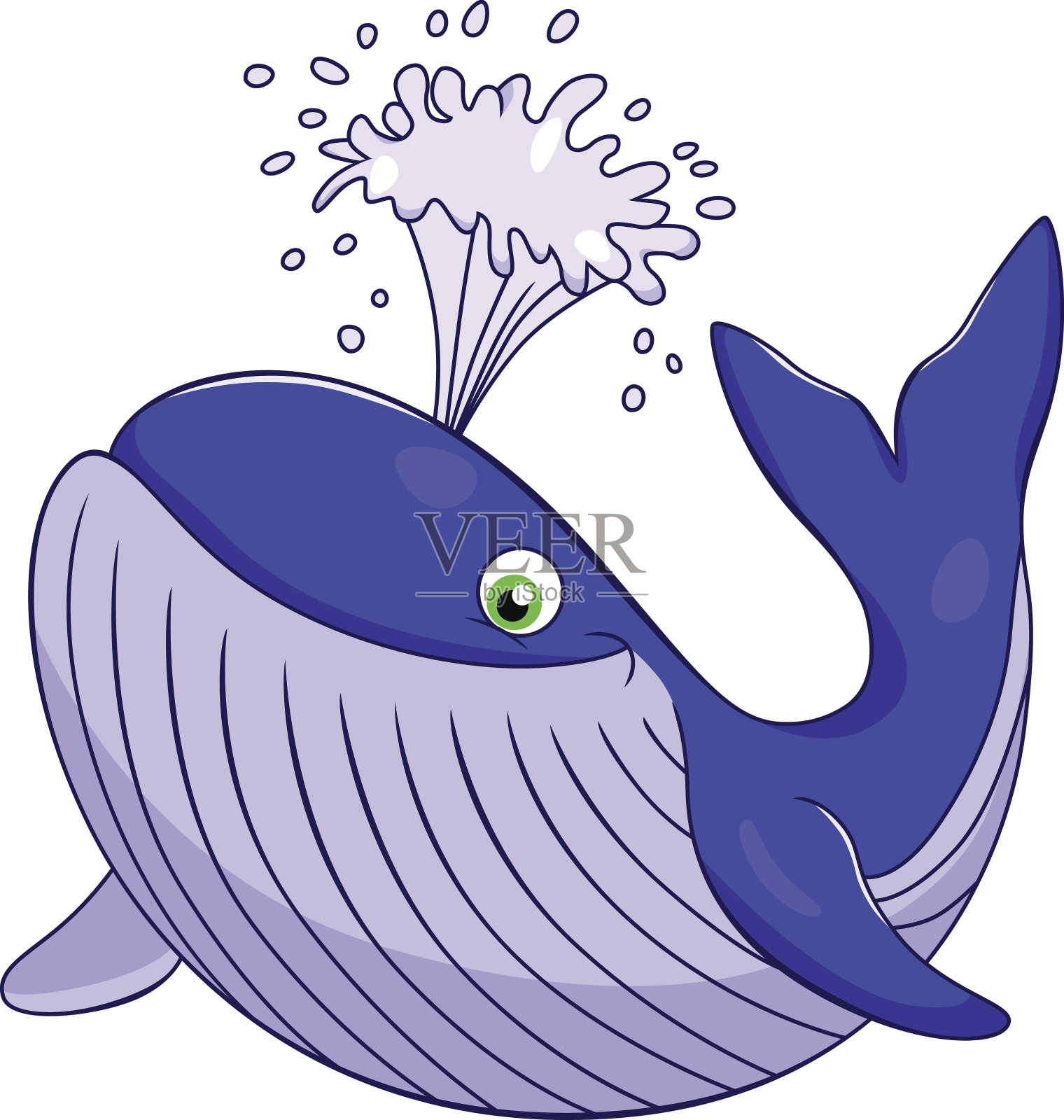 卡通鲸鱼设计元素图片