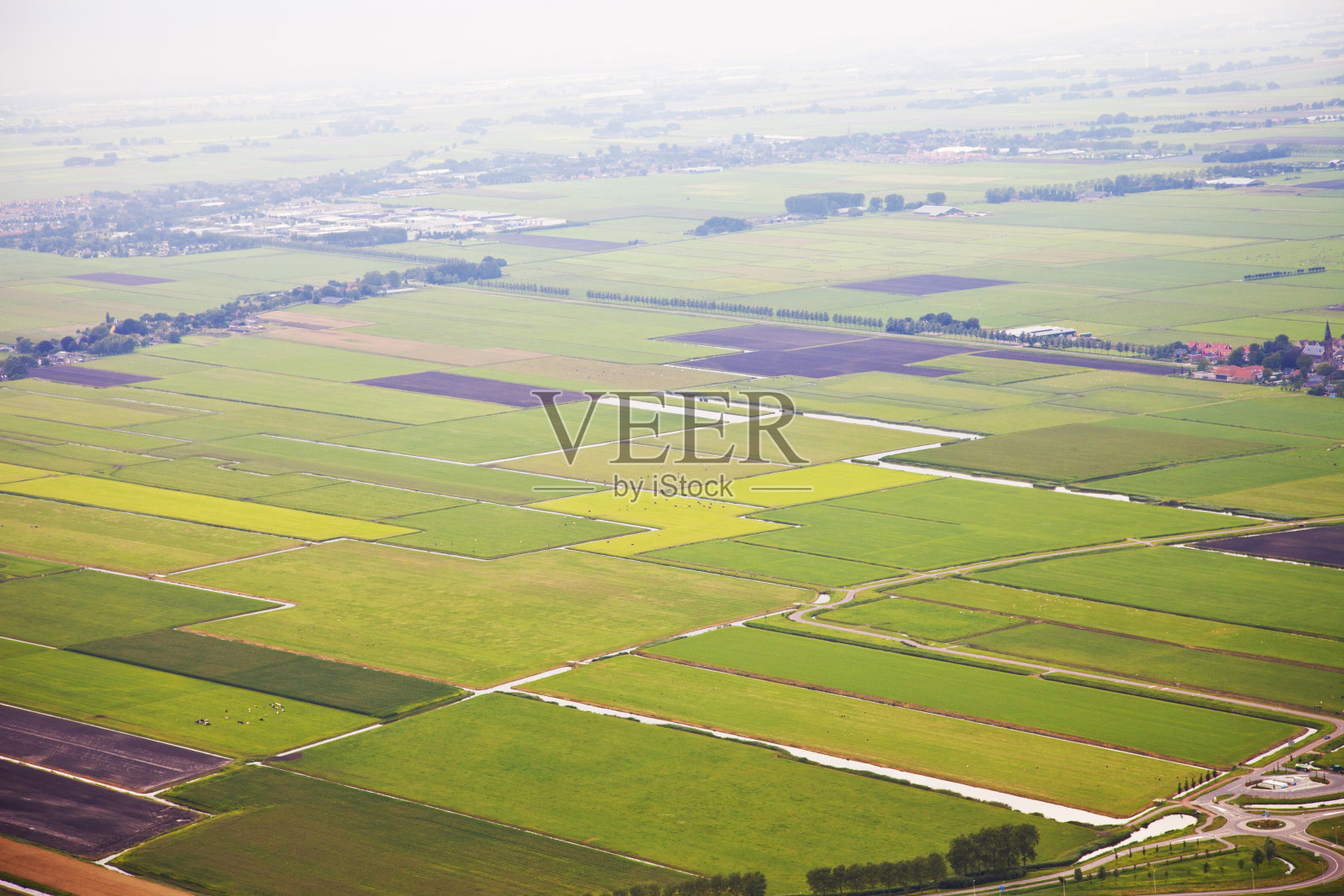 荷兰。农业景观鸟瞰图照片摄影图片
