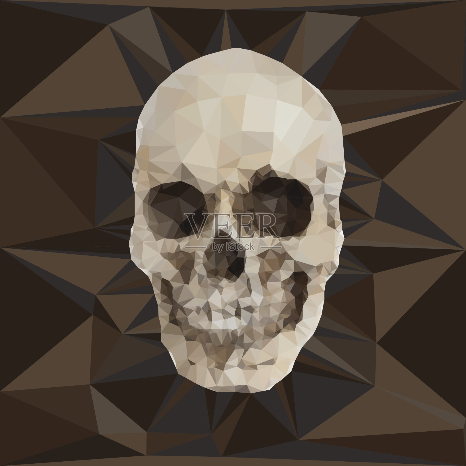 人类头骨的几何三角形插画图片素材
