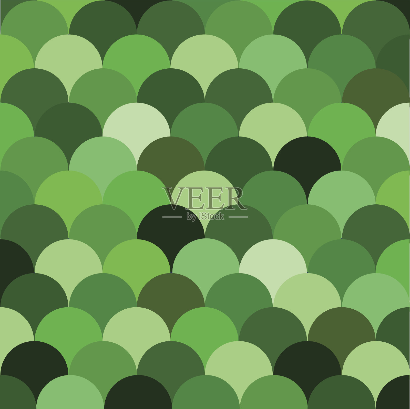 绿色，圆形矢量图案。插画图片素材