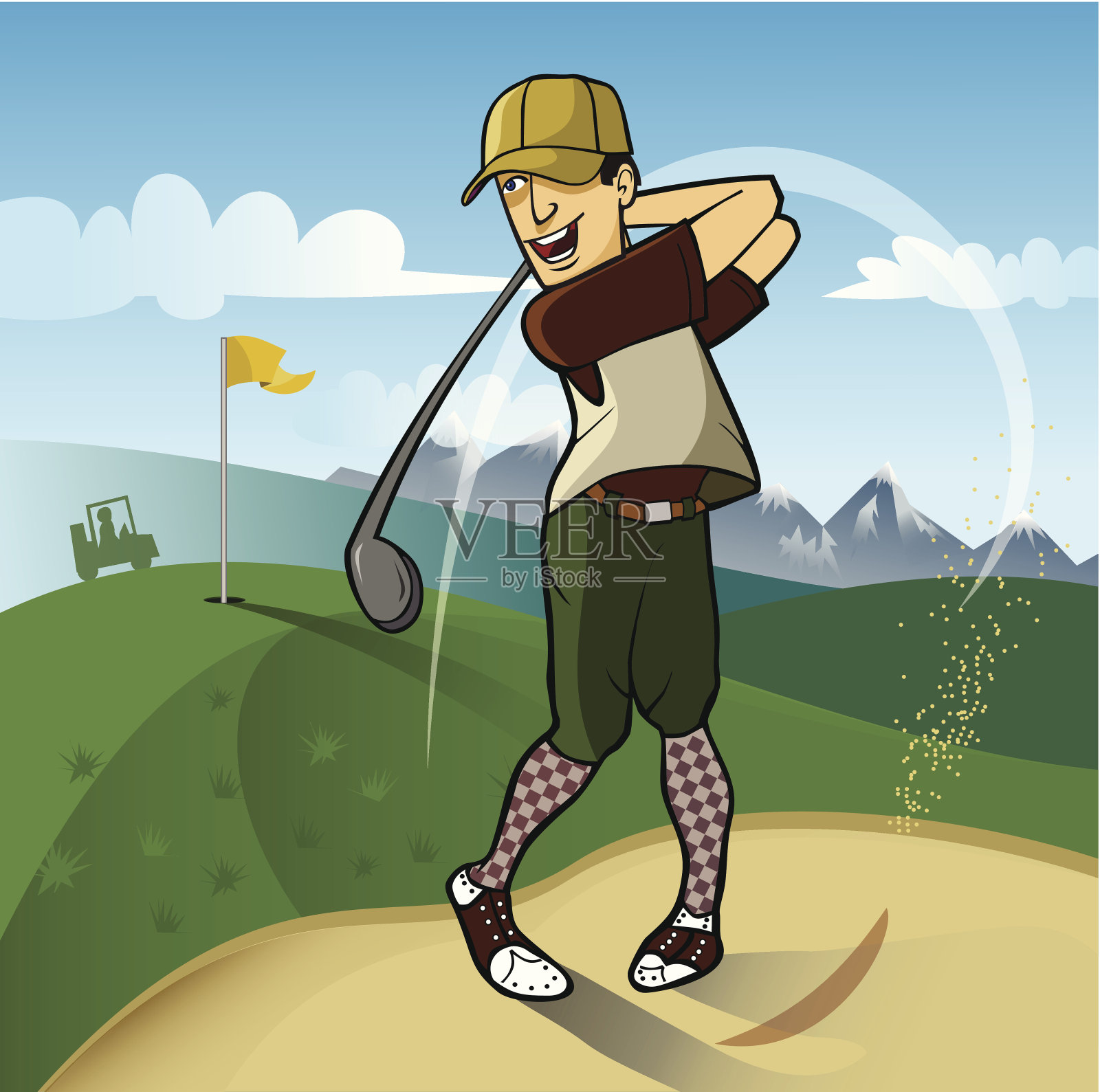 高尔夫球手插画图片素材