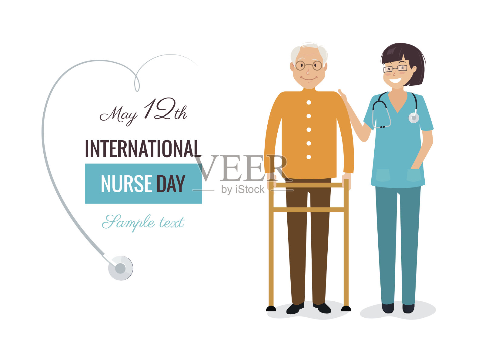 5月12日。国际护士节的背景。插画图片素材