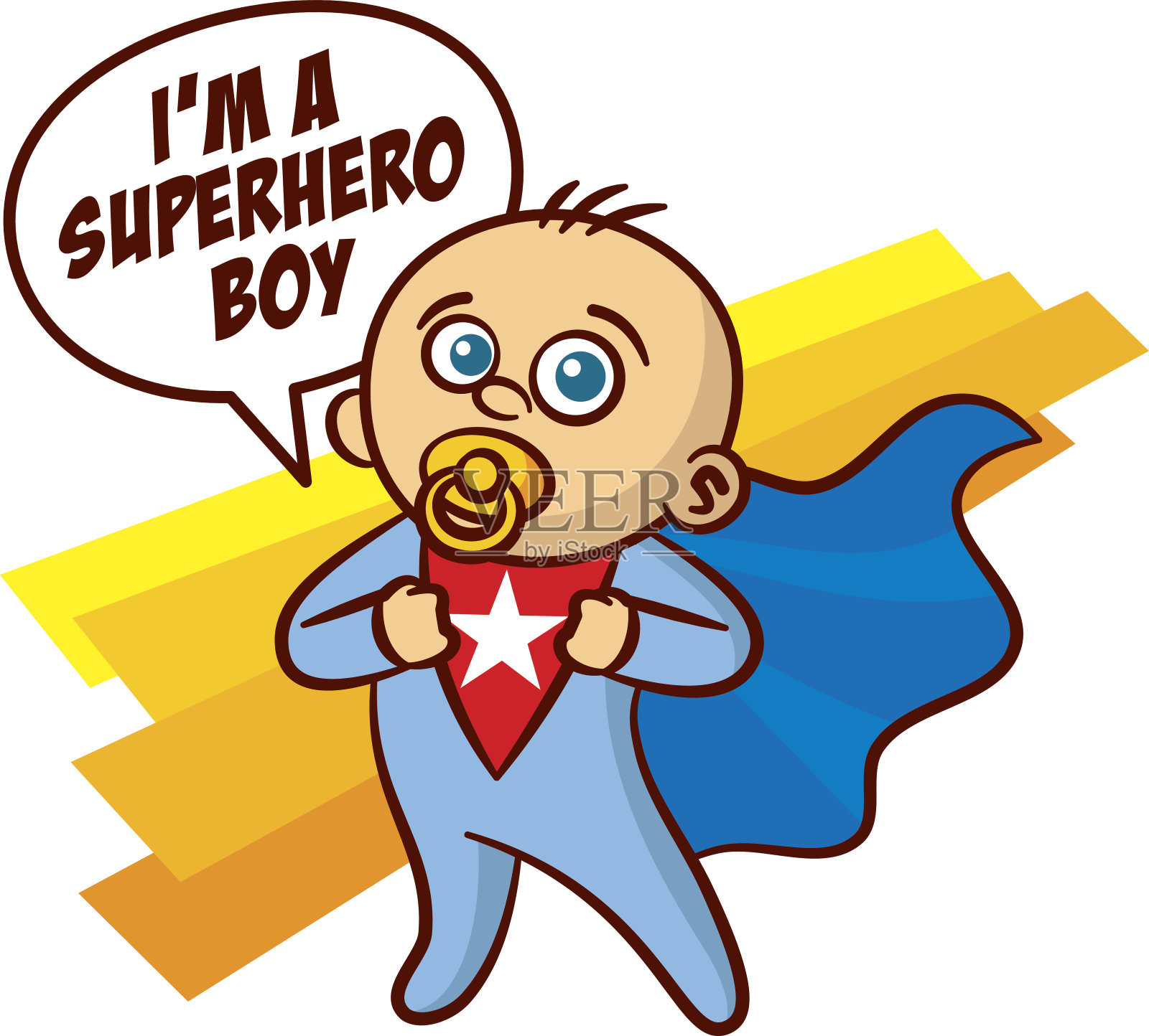 超级英雄男婴贴纸设计元素图片