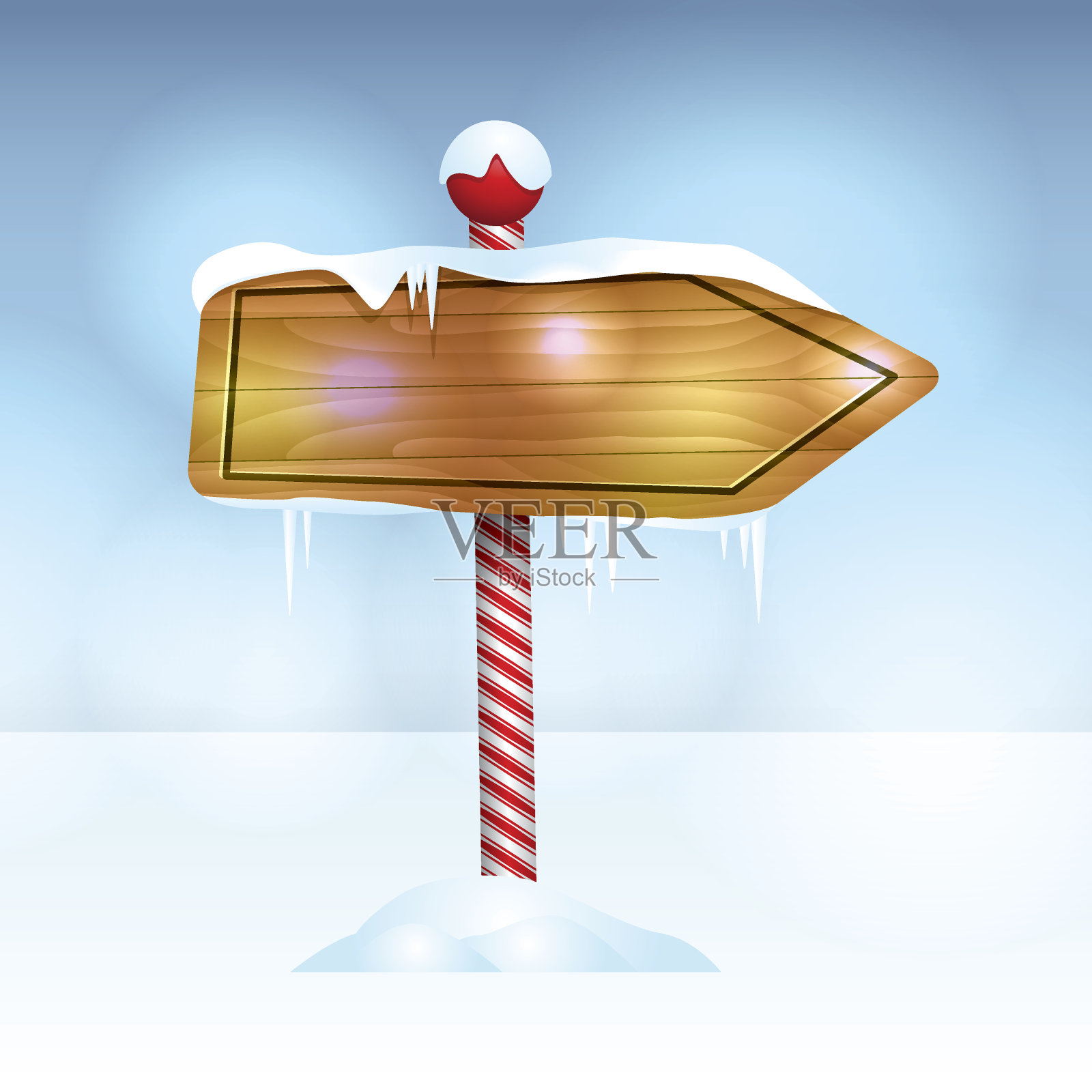 圣诞标志在雪插图设计元素图片