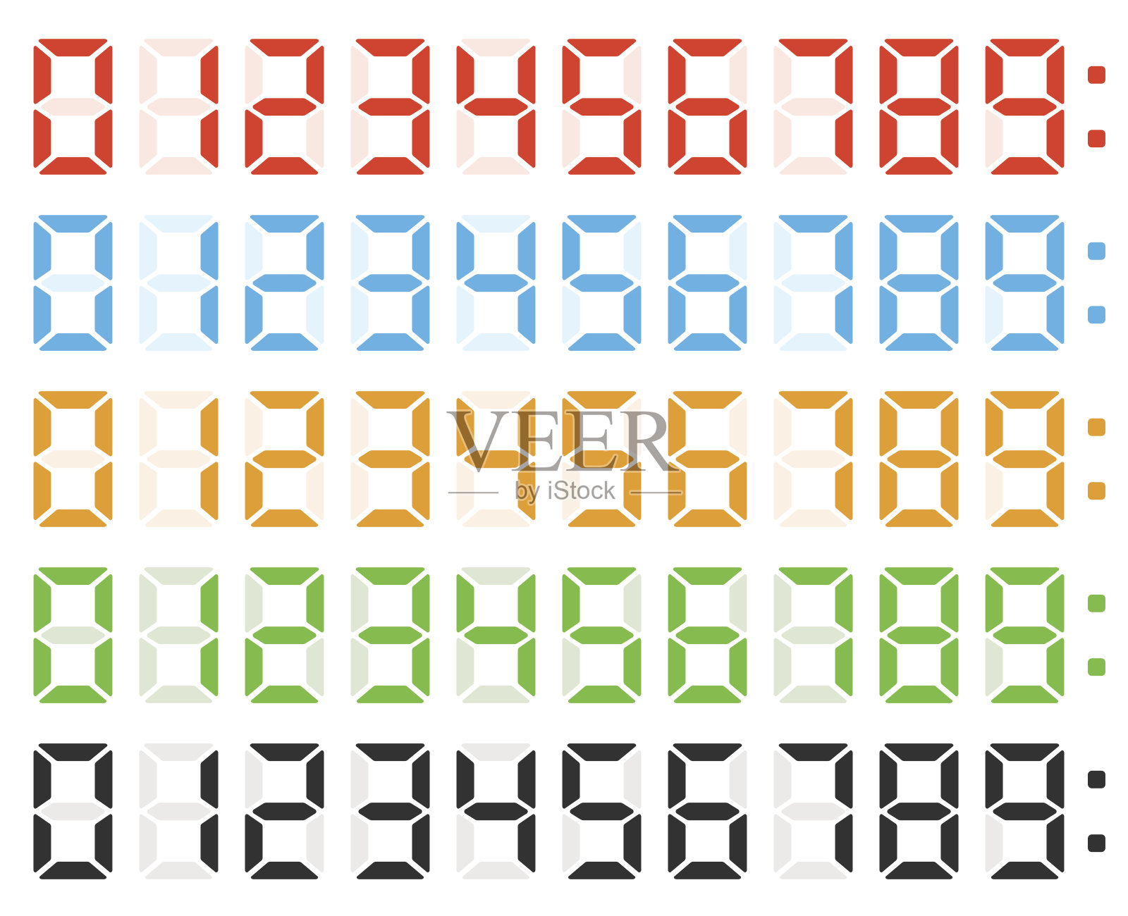 一组数字，led时钟数字设计元素图片