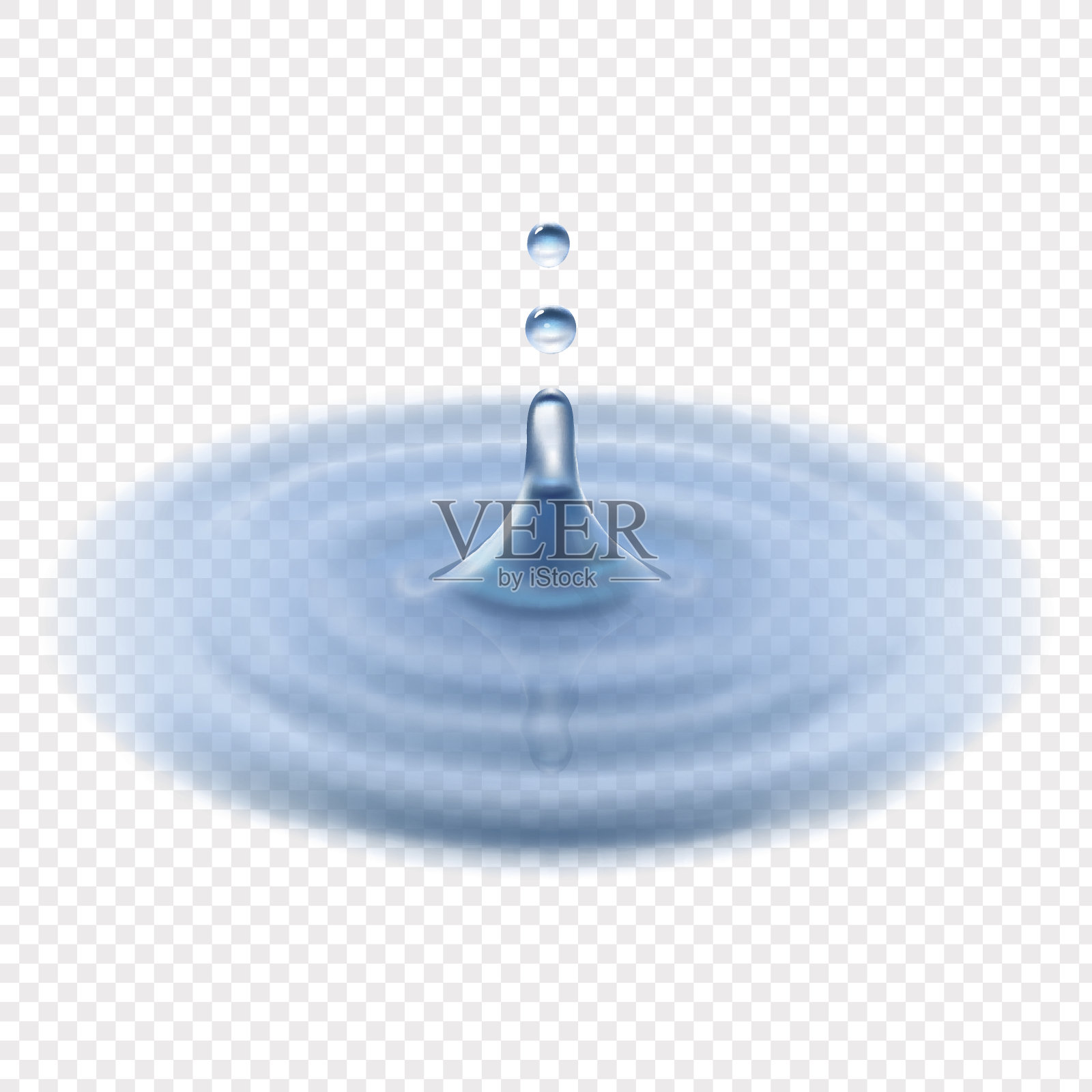 水滴下落矢量透明逼真的插图设计元素图片