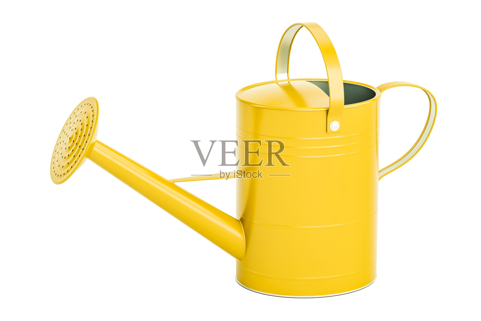 黄色喷壶，3D渲染孤立在白色背景照片摄影图片