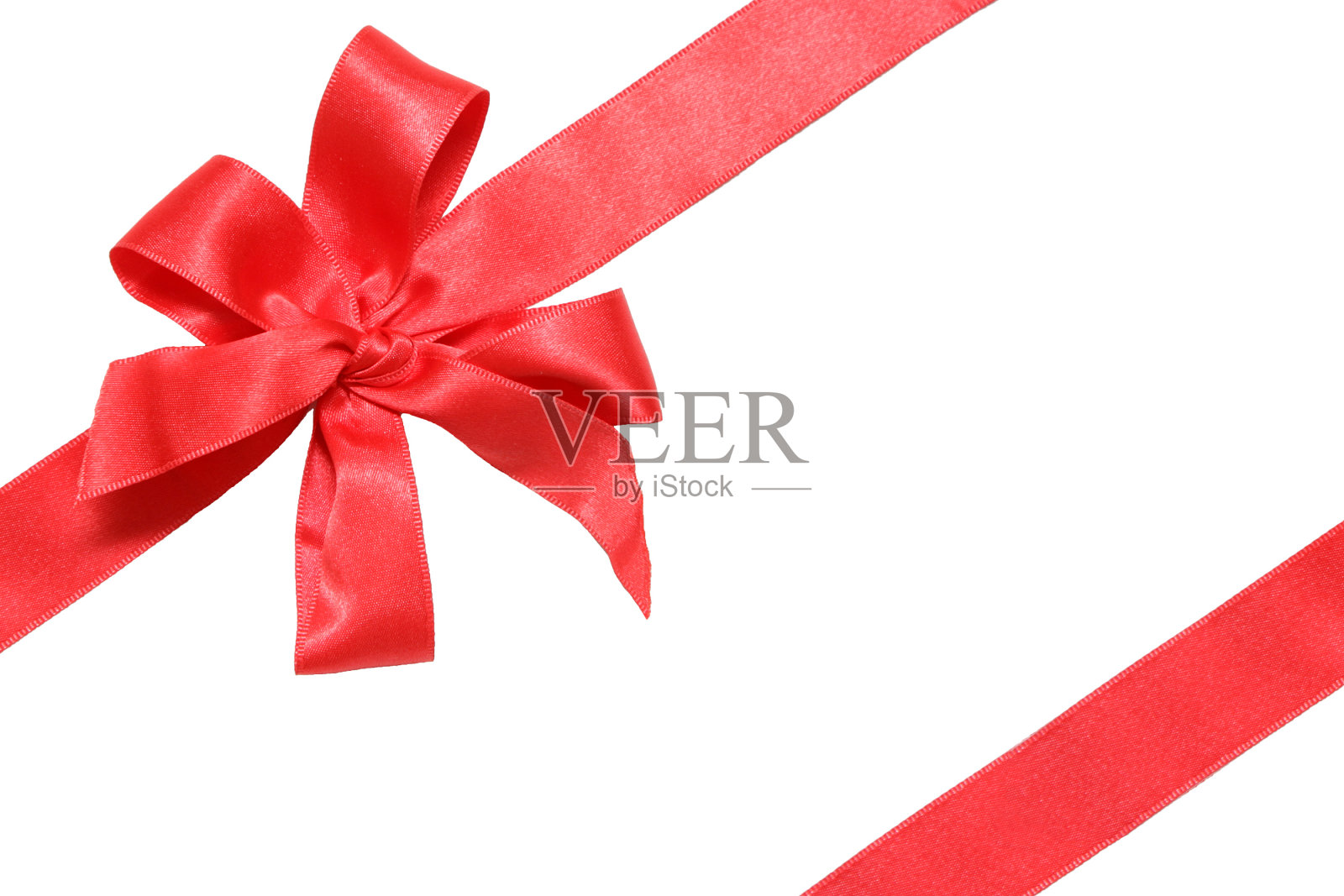礼物红丝带和蝴蝶结孤立在白色。照片摄影图片