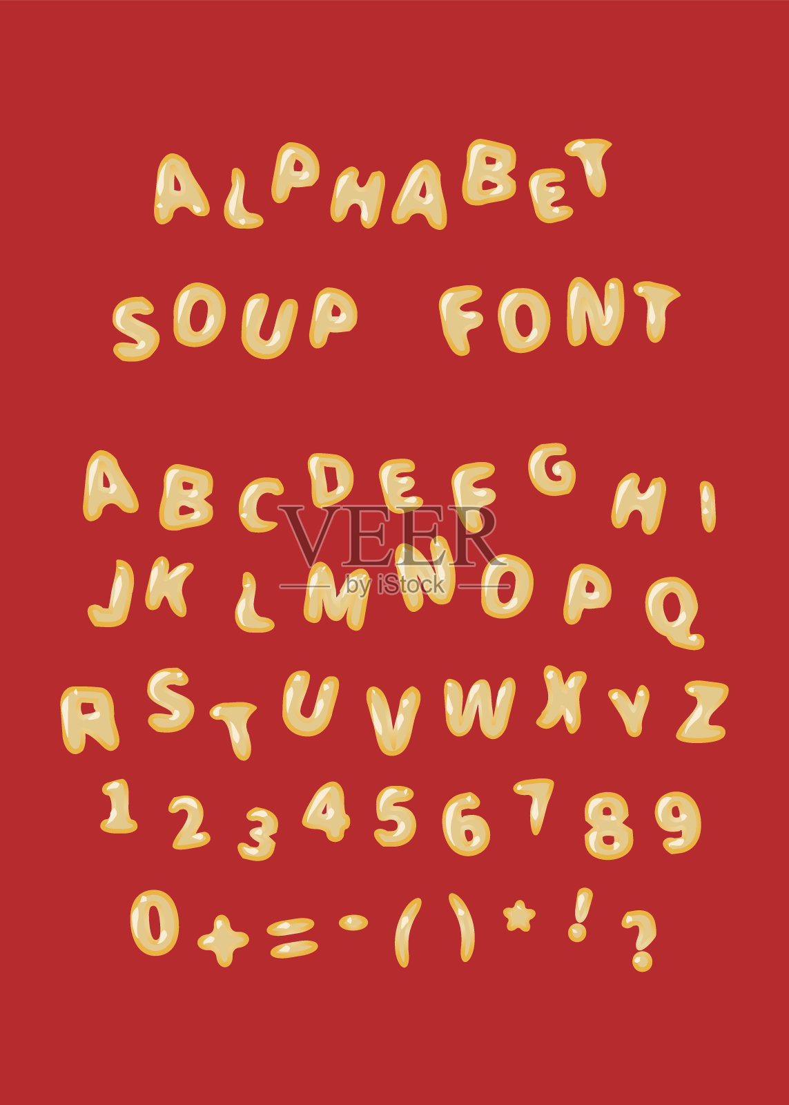 字母汤字体，拉丁字母在红色设计元素图片