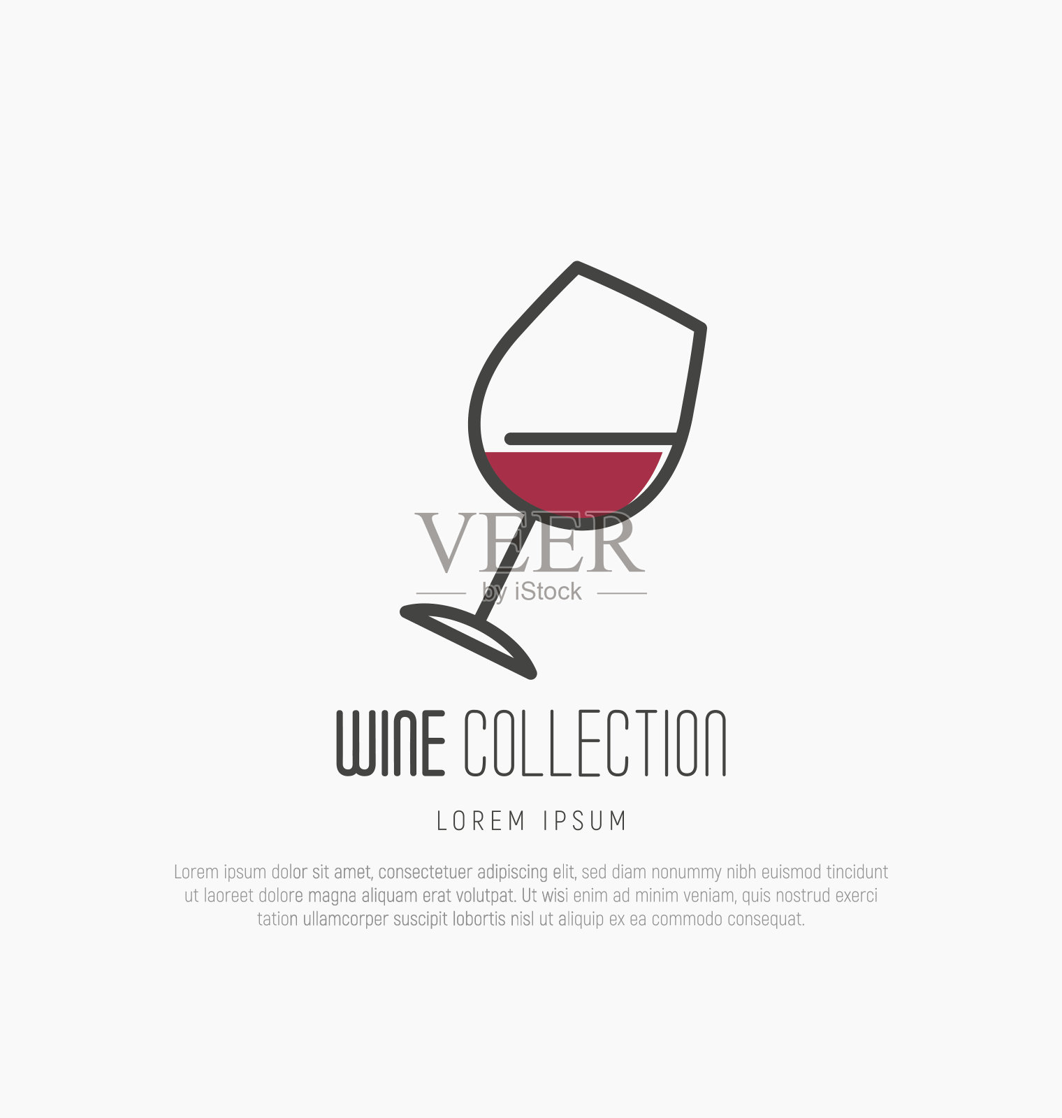 葡萄酒和酿酒的图标。现代细线条图标，平面风格设计。插画图片素材