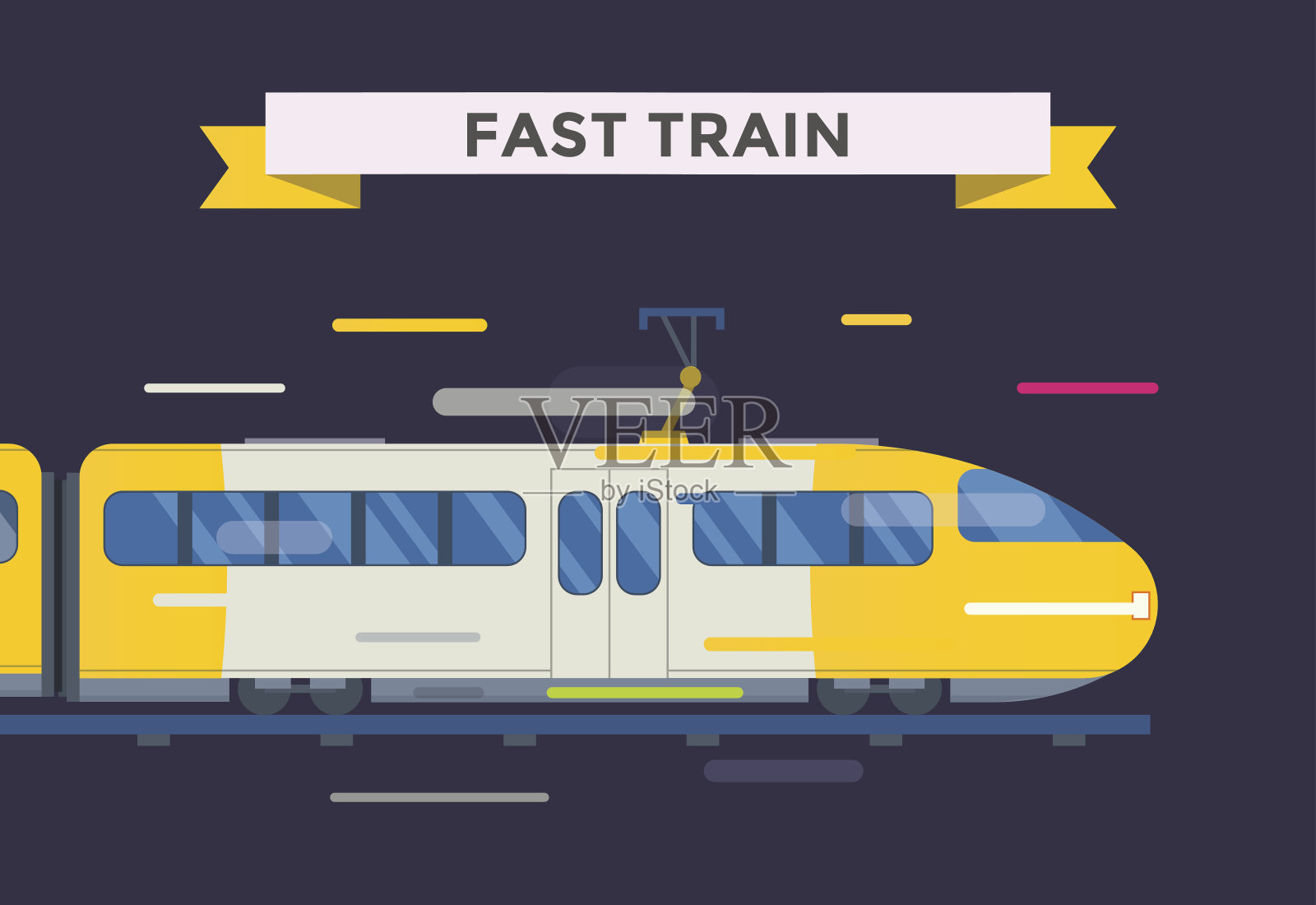 客运和运输列车矢量收集设计元素图片