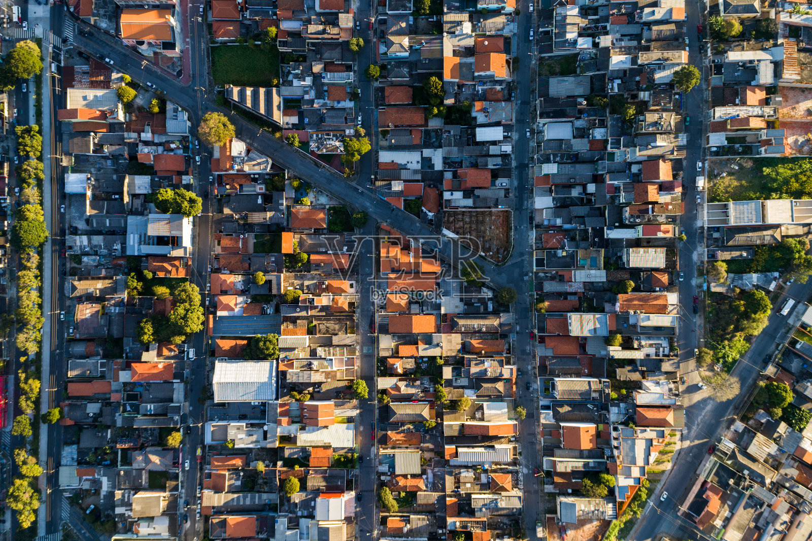 鸟瞰图伊塔奎拉区在圣保罗，巴西照片摄影图片