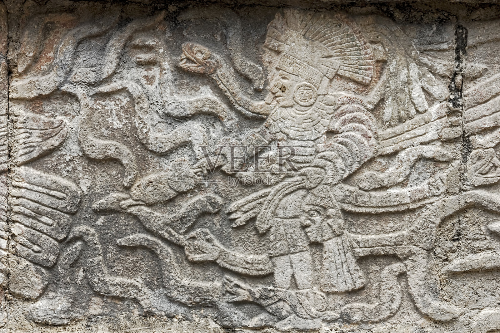 玛雅国王的石雕照片摄影图片