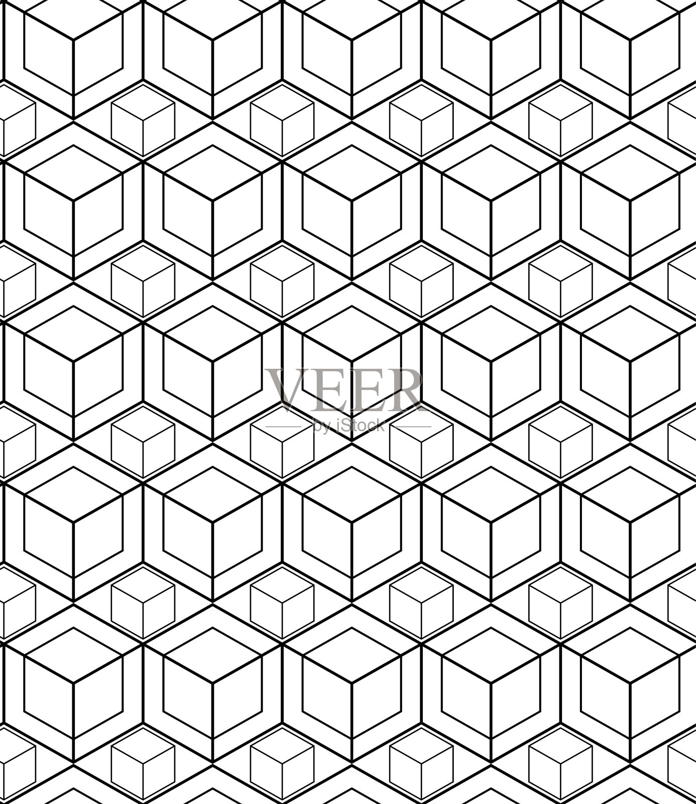 具有等距立方体的抽象几何背景插画图片素材