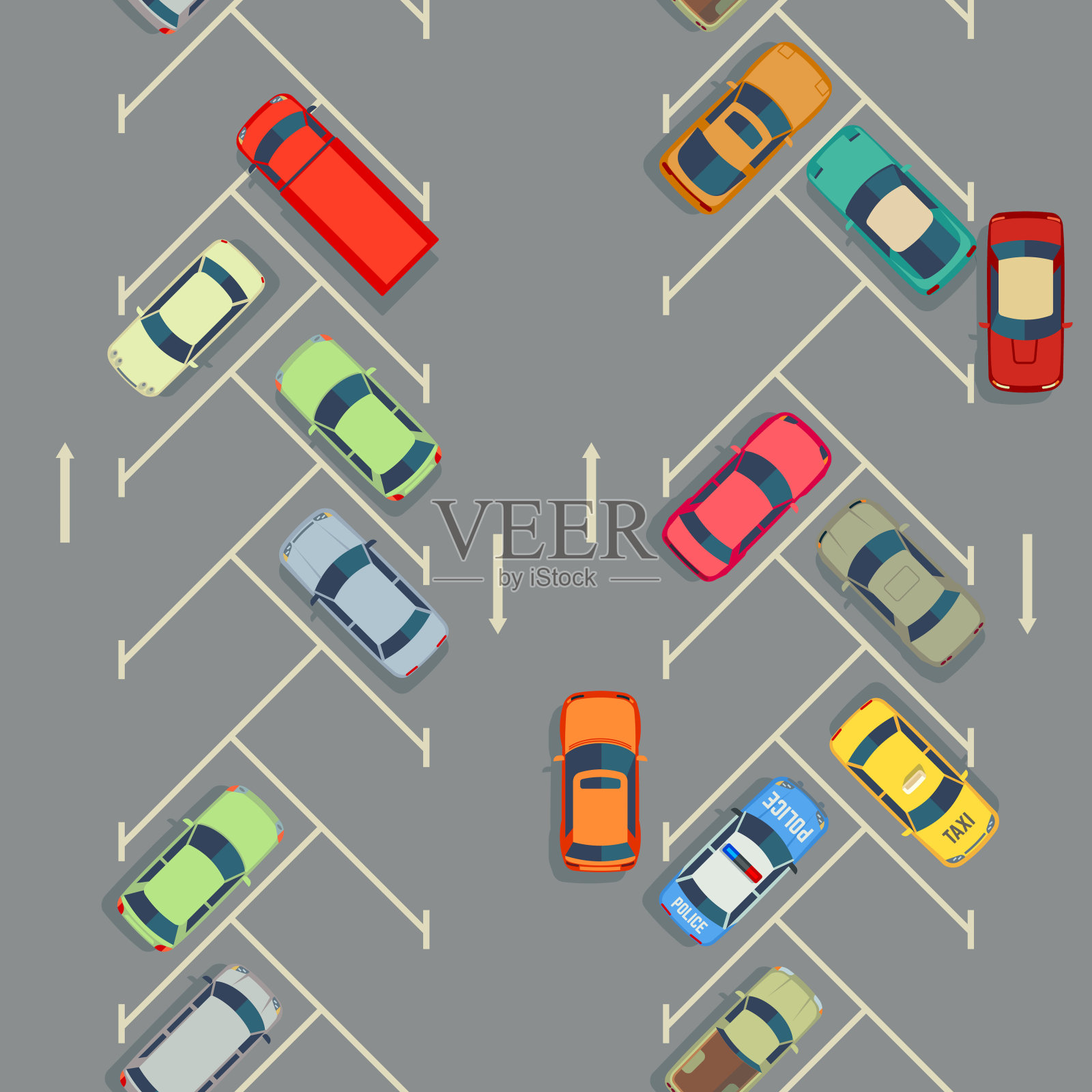 城市车无缝纹理停车与车插画图片素材