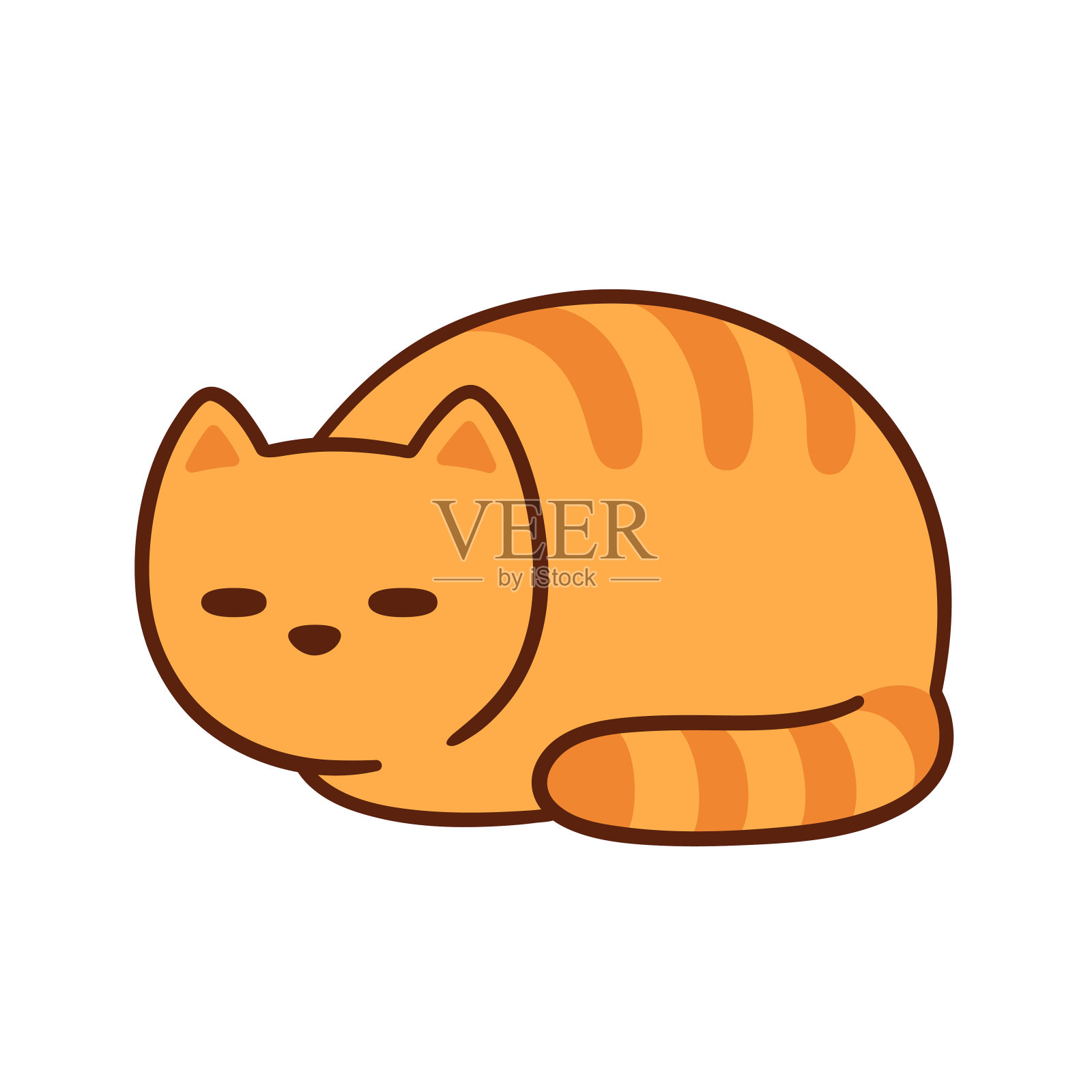 橙色的肥猫在睡觉设计元素图片