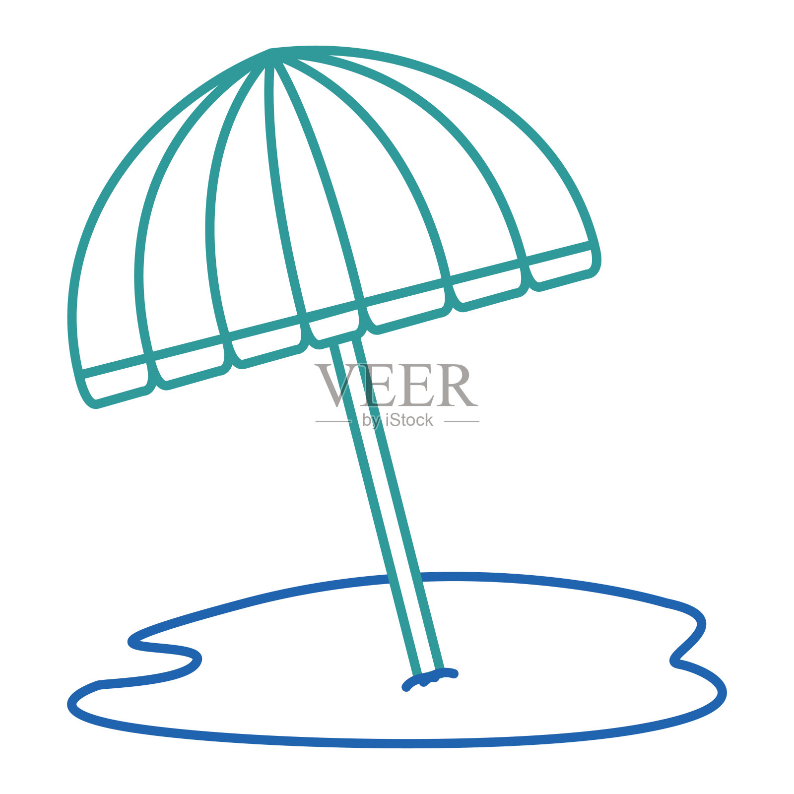 海滩伞孤立图标插画图片素材