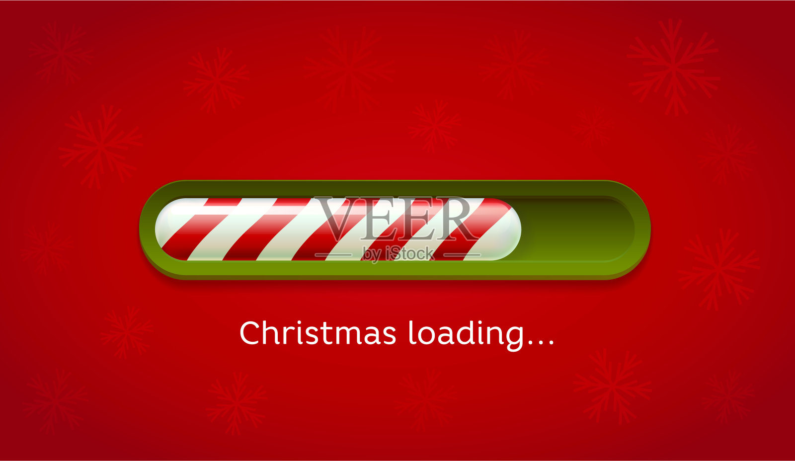 加载圣诞节。红色和绿色的网条在暗红色的背景与雪花插画图片素材