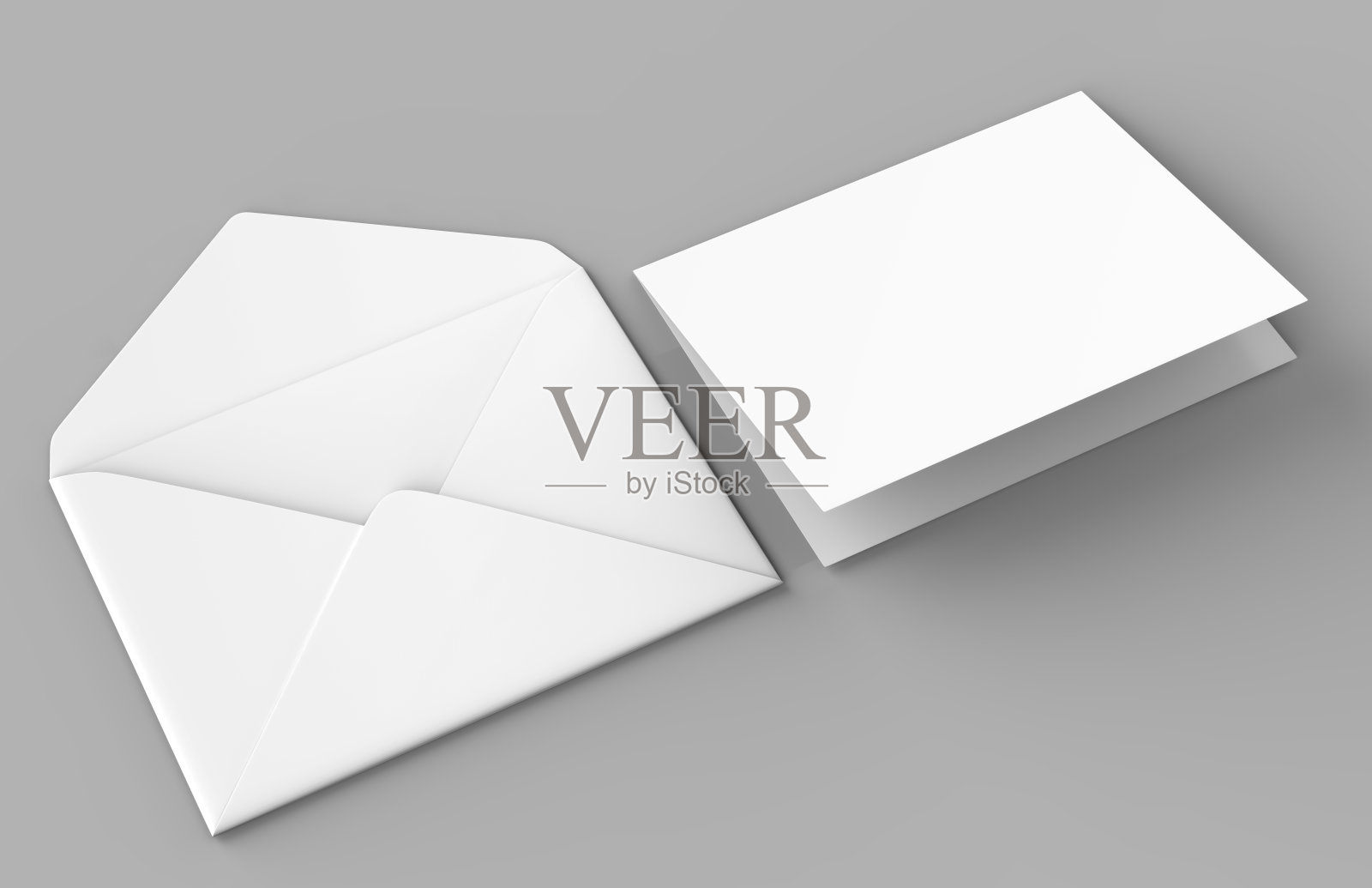 空白白色现实男爵信封模拟。3 d渲染插图。照片摄影图片