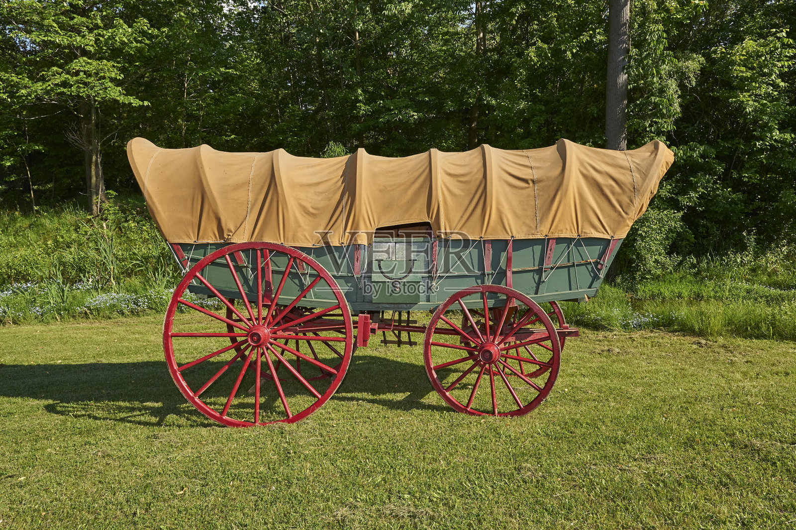 康内斯托加马车(有篷马车)海勒姆屋营地-莫兰山，俄亥俄州照片摄影图片