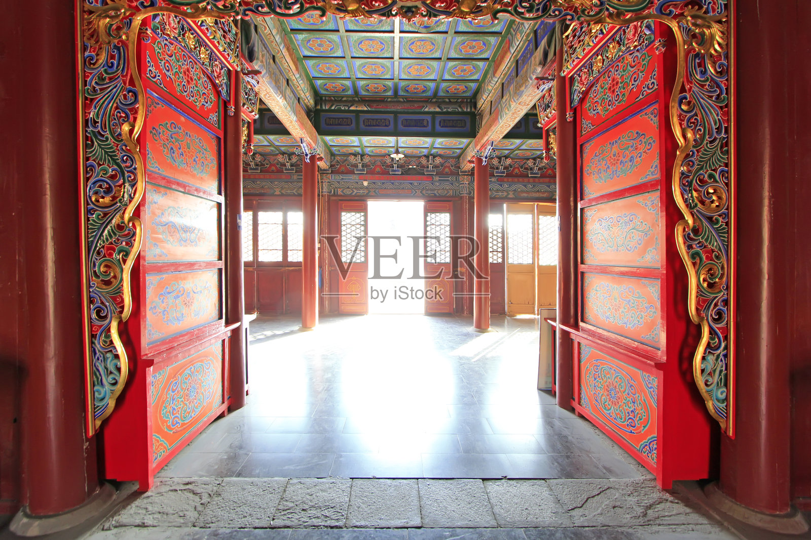 2015年2月6日，内蒙古呼和浩特市大昭寺菩提寺通道照片摄影图片