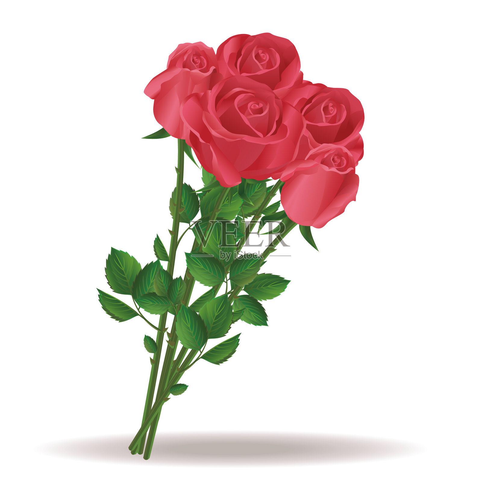 一束美丽的红玫瑰设计元素图片