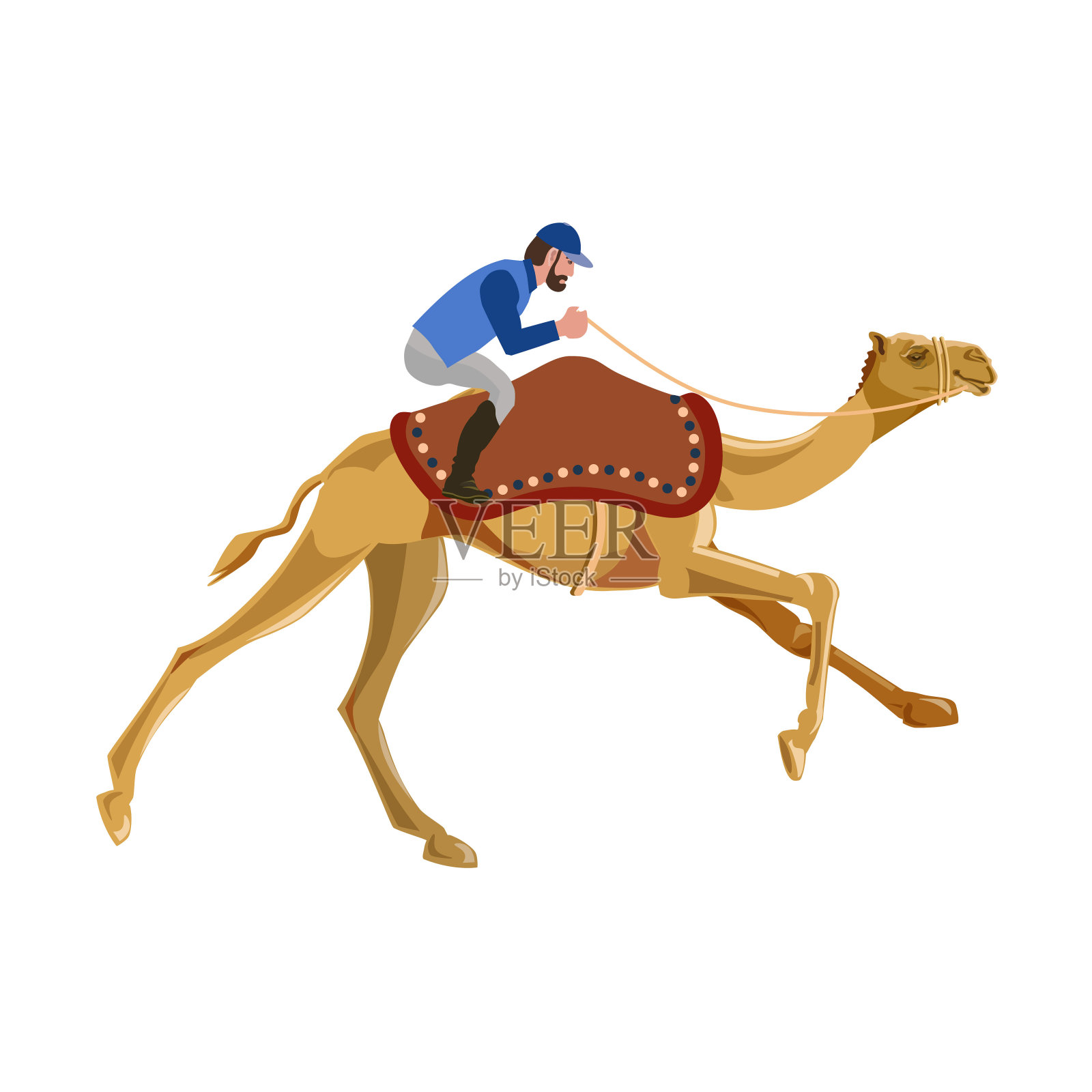 骑骆驼的骑师插画图片素材