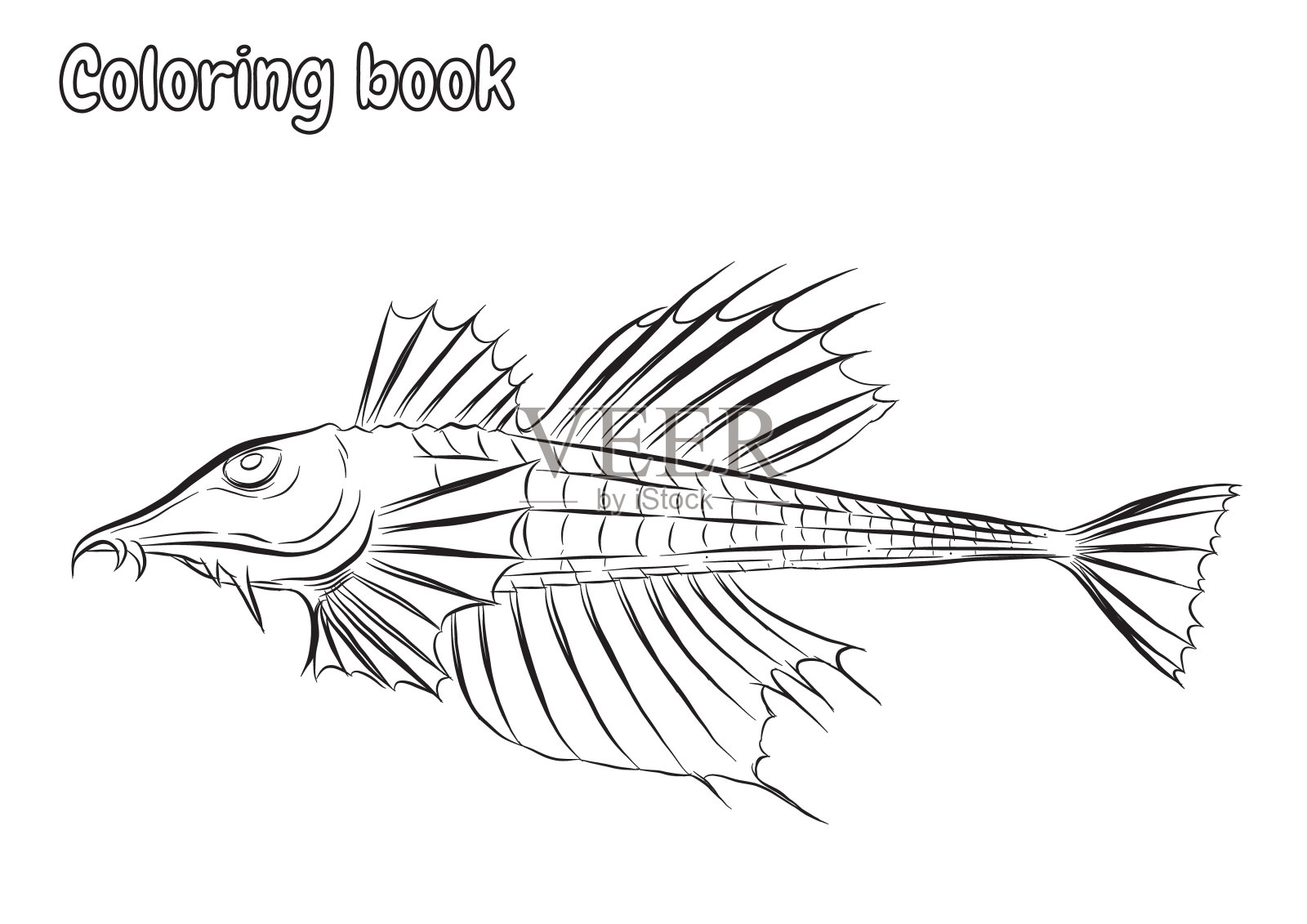 鱼矢量手绘。插画图片素材