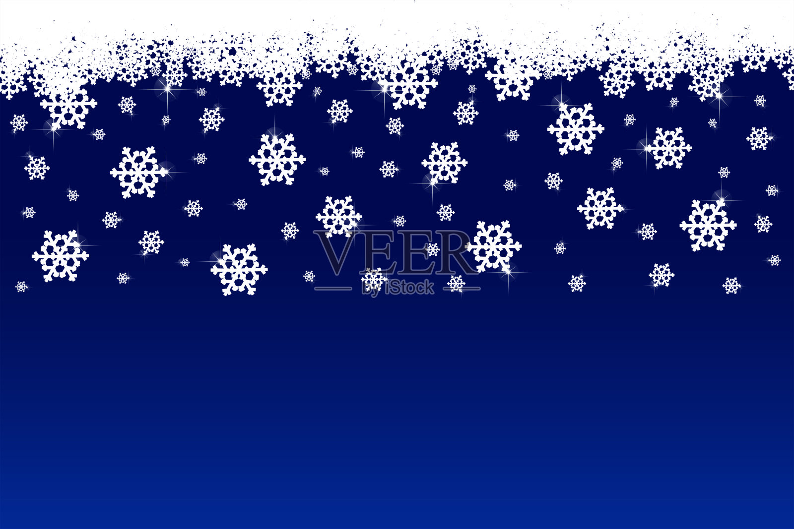 雪花，蓝色背景的雪花插画图片素材