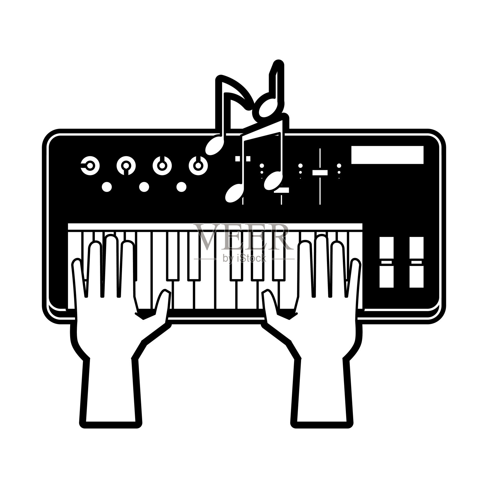 音乐键盘孤立插画图片素材