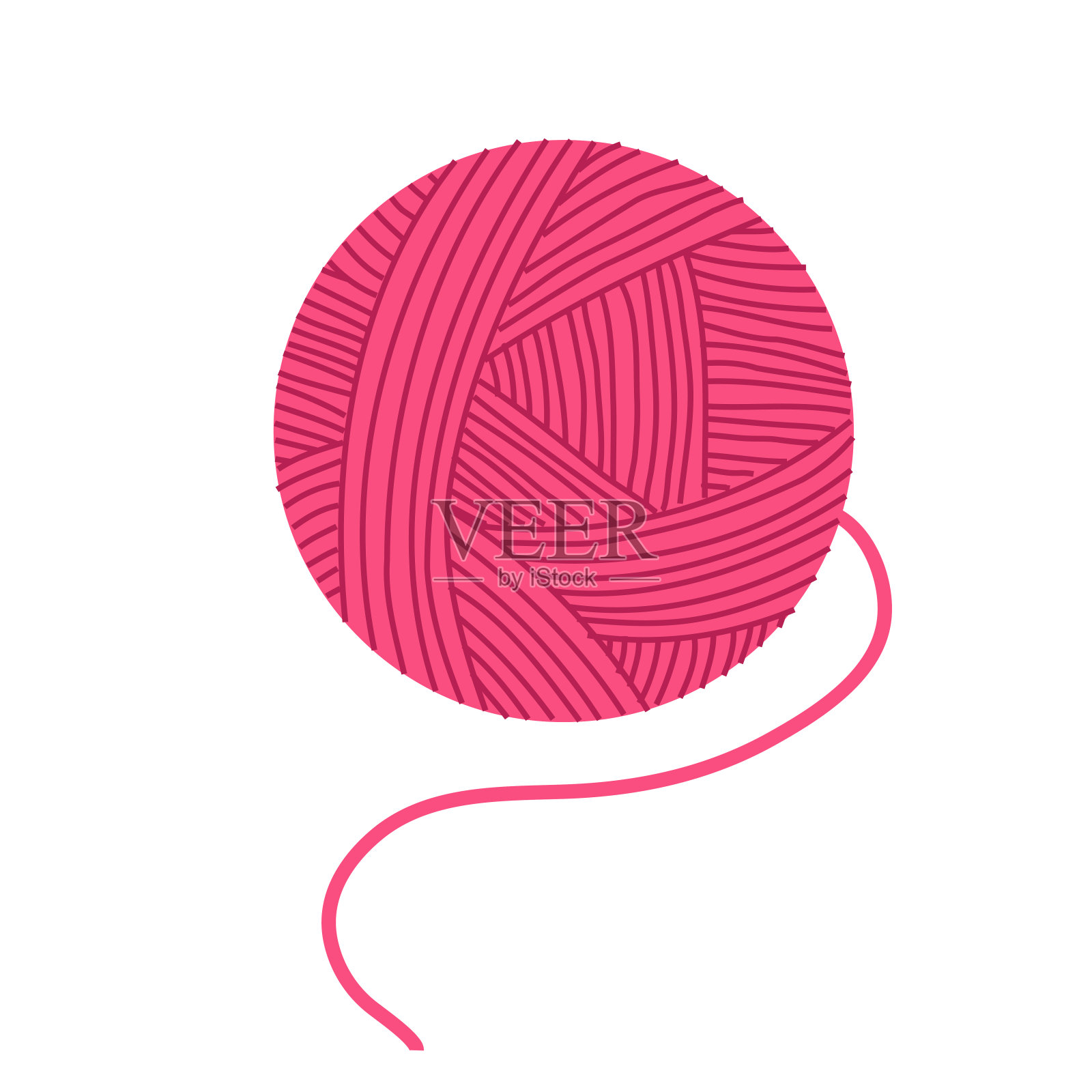 一束粉红色的纱线。插画图片素材