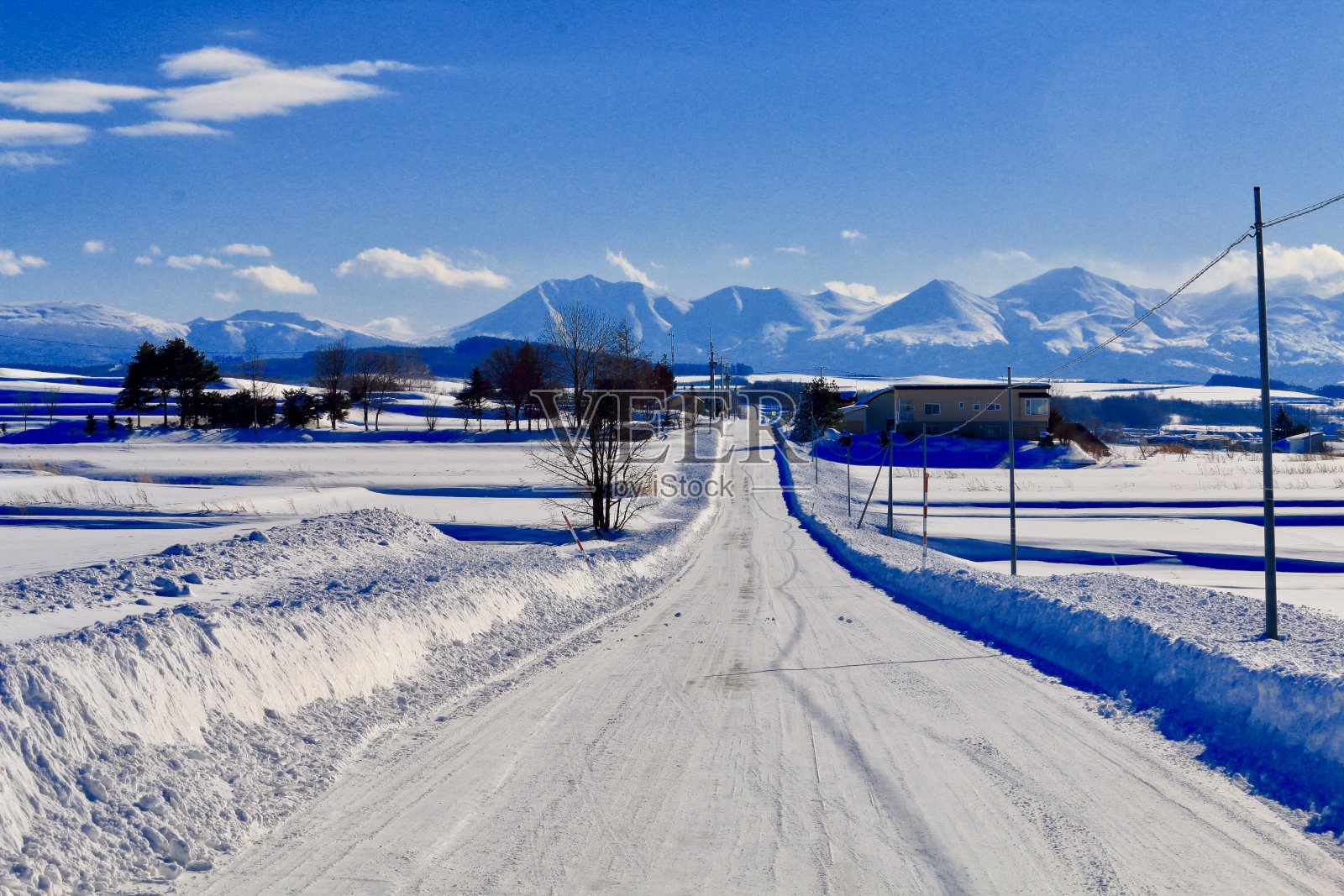 冬天的一条路照片摄影图片