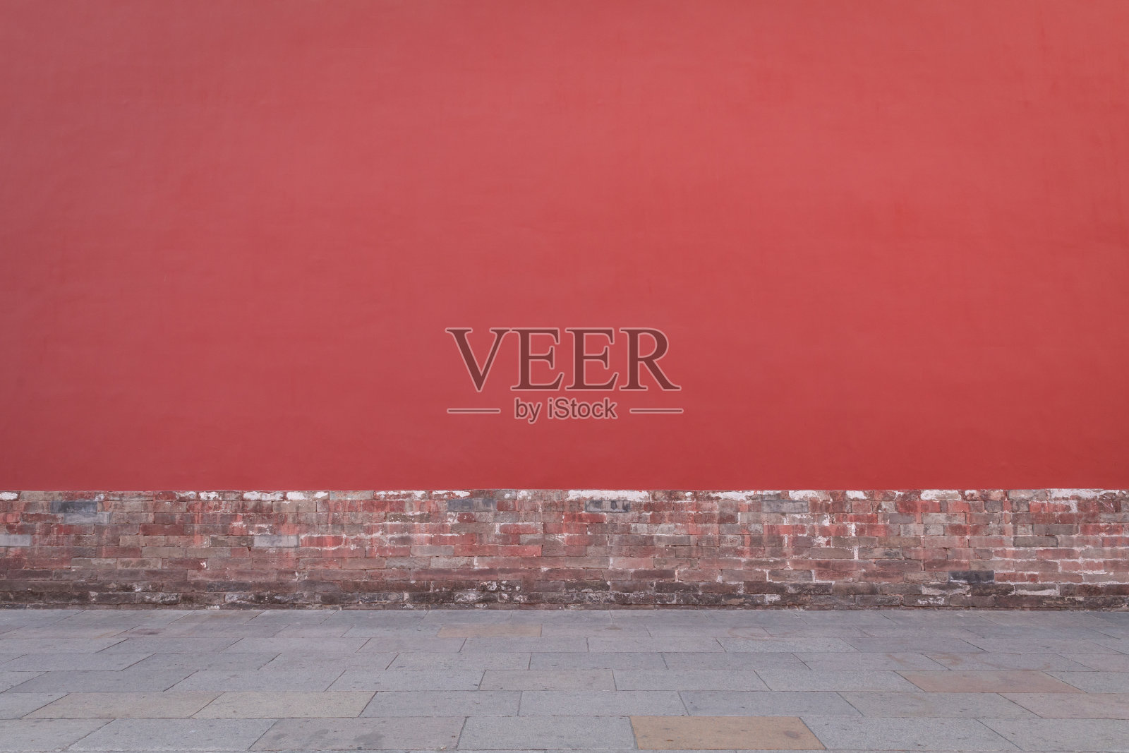 紫禁城中式红墙和灰砖空白背景照片摄影图片