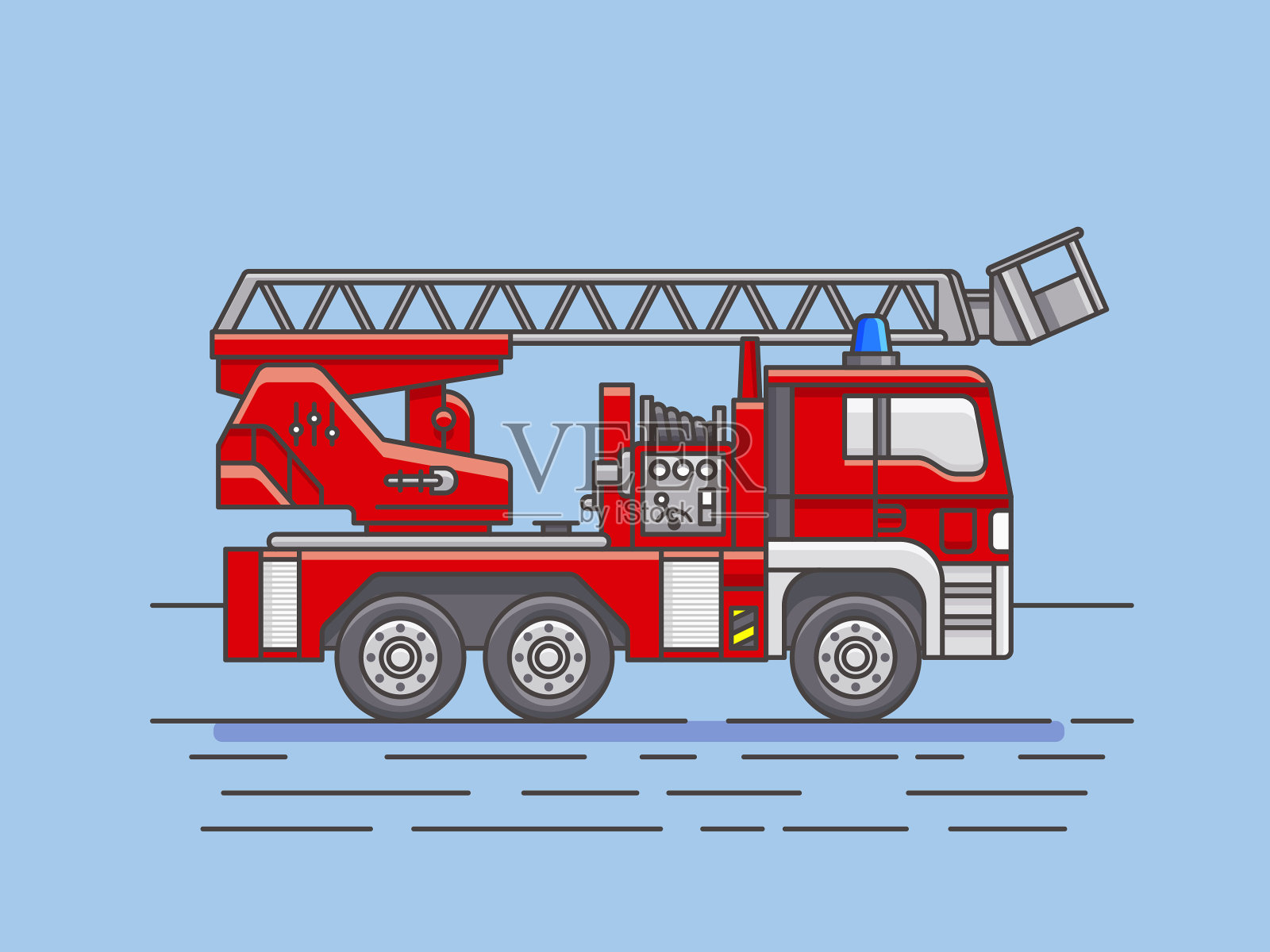 消防车矢量图。插画图片素材