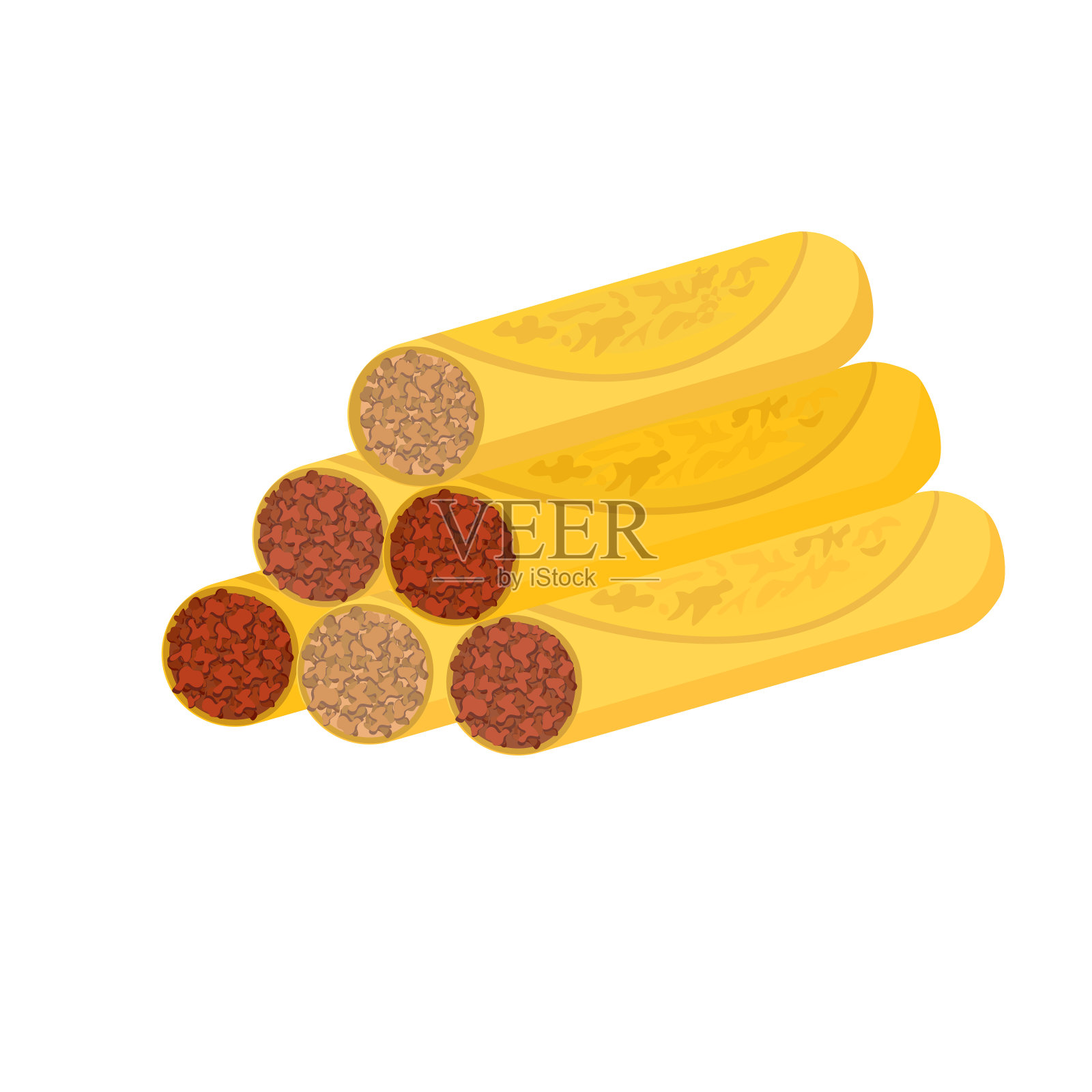 平矢量小玉米饼符号，墨西哥玉米饼设计元素图片