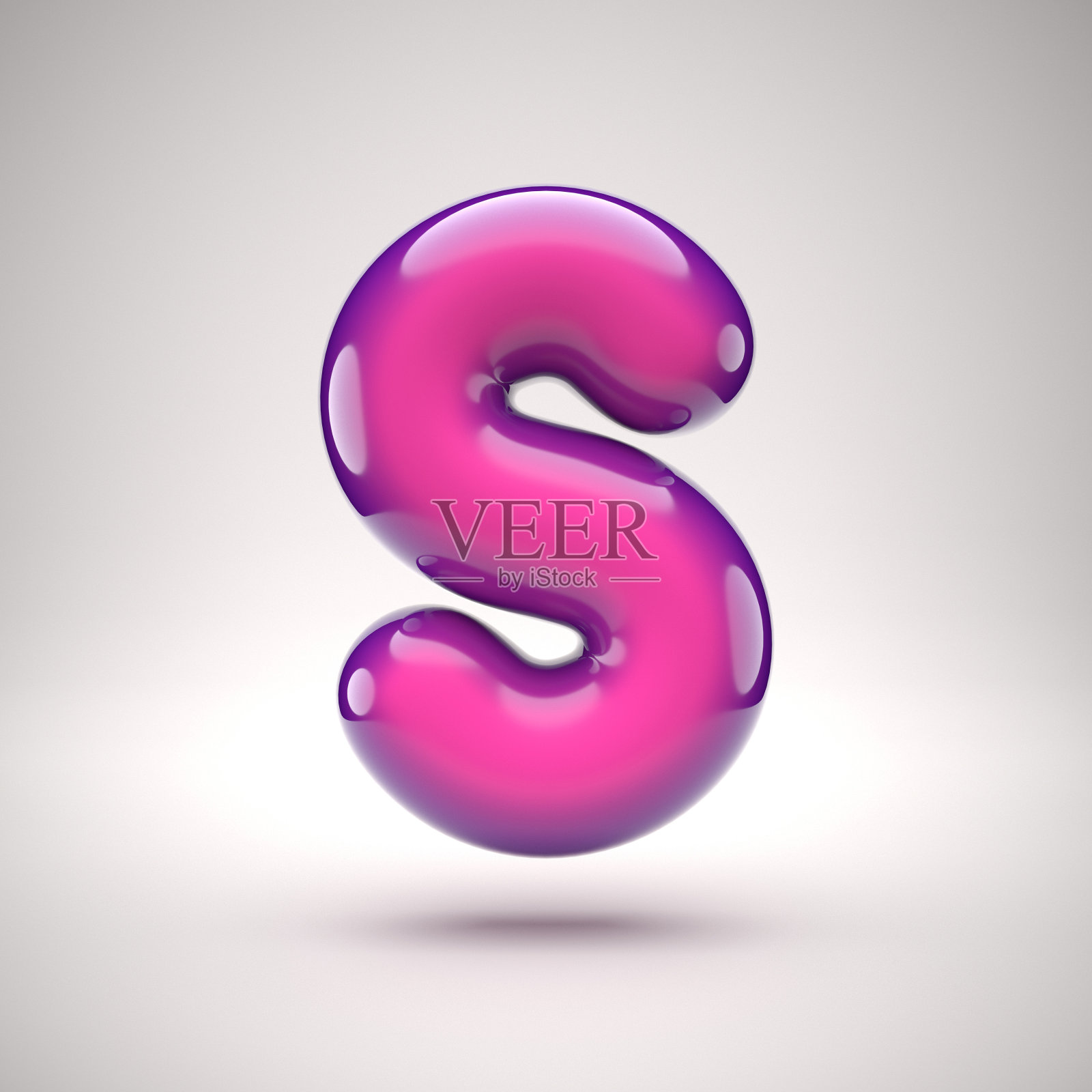 圆形粉色光滑字体3d渲染字母S设计元素图片