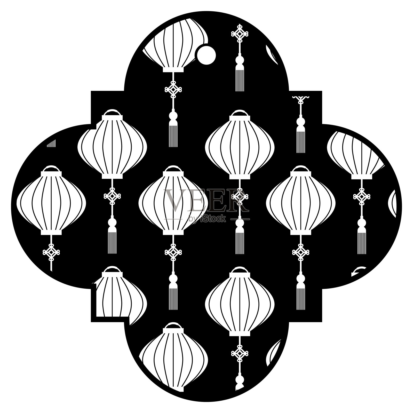 标签中国灯笼装饰图案图标插画图片素材