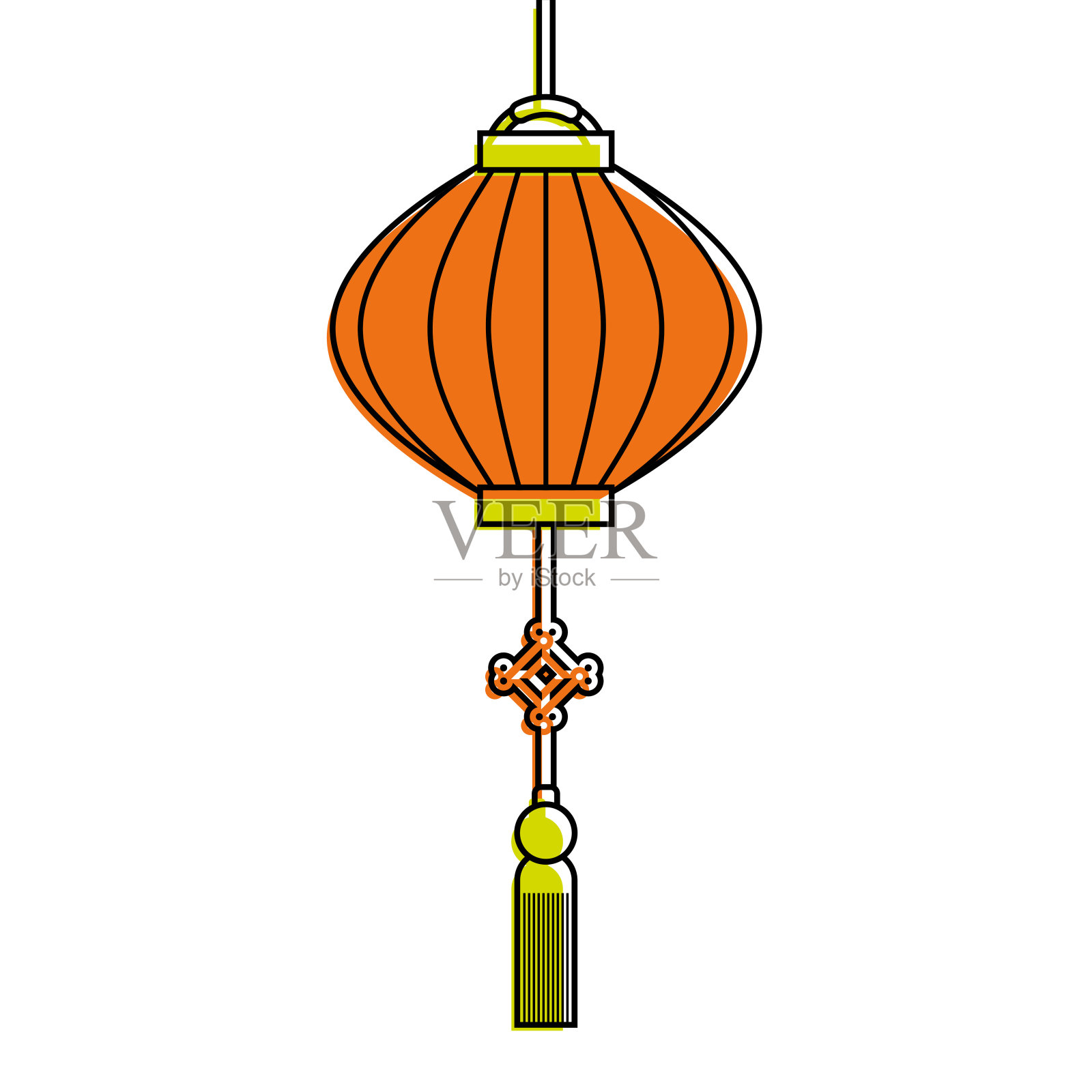 中国传统的平灯笼插画图片素材
