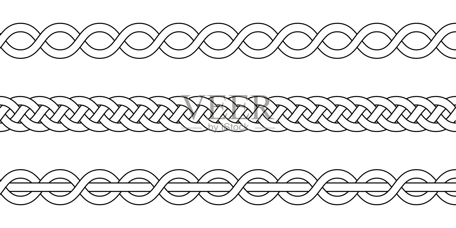 流苏钩织，编织结，矢量编织交织线柳条图案编织插画图片素材