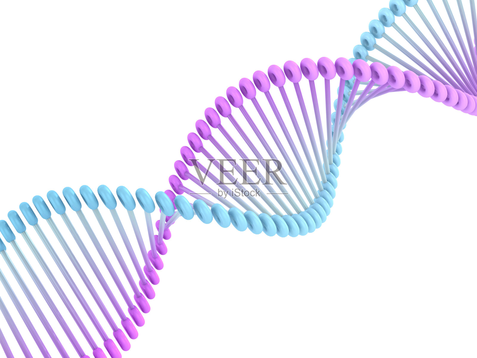 DNA链。抽象的科学背景。三维渲染插画图片素材