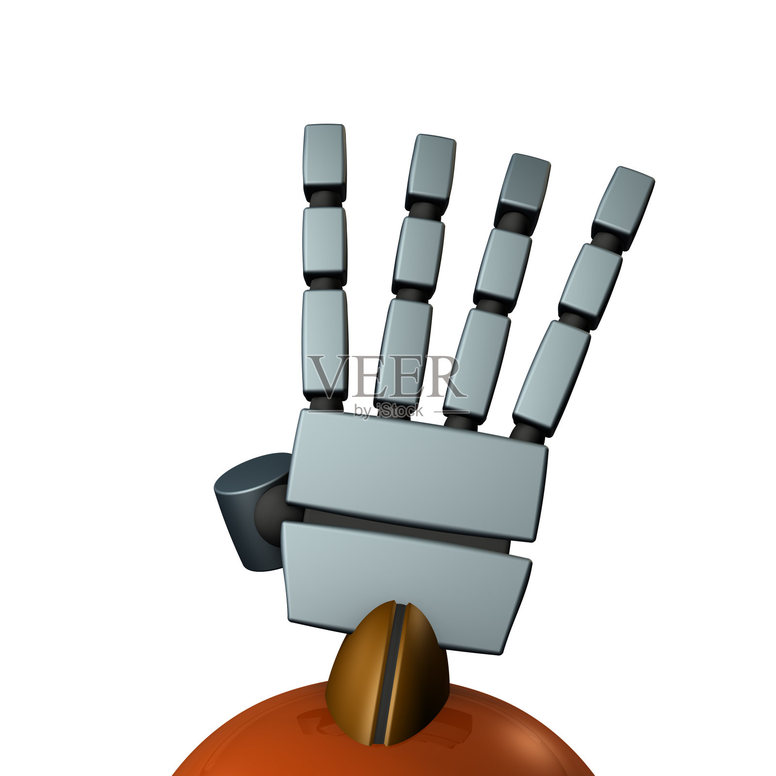 机器人的右手。它有四根手指。插画图片素材