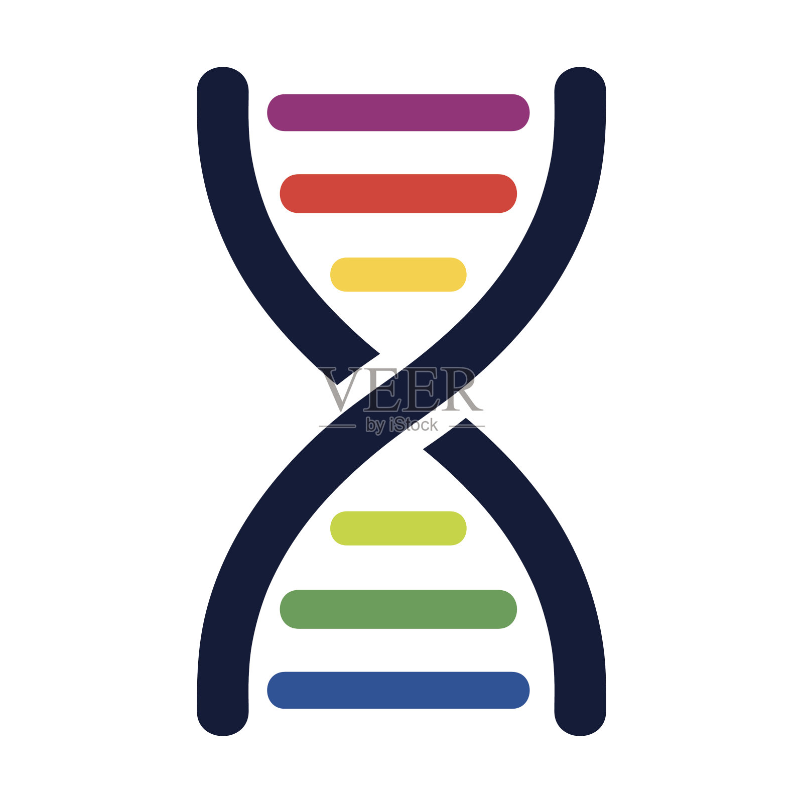 DNA有色链-载体插画图片素材