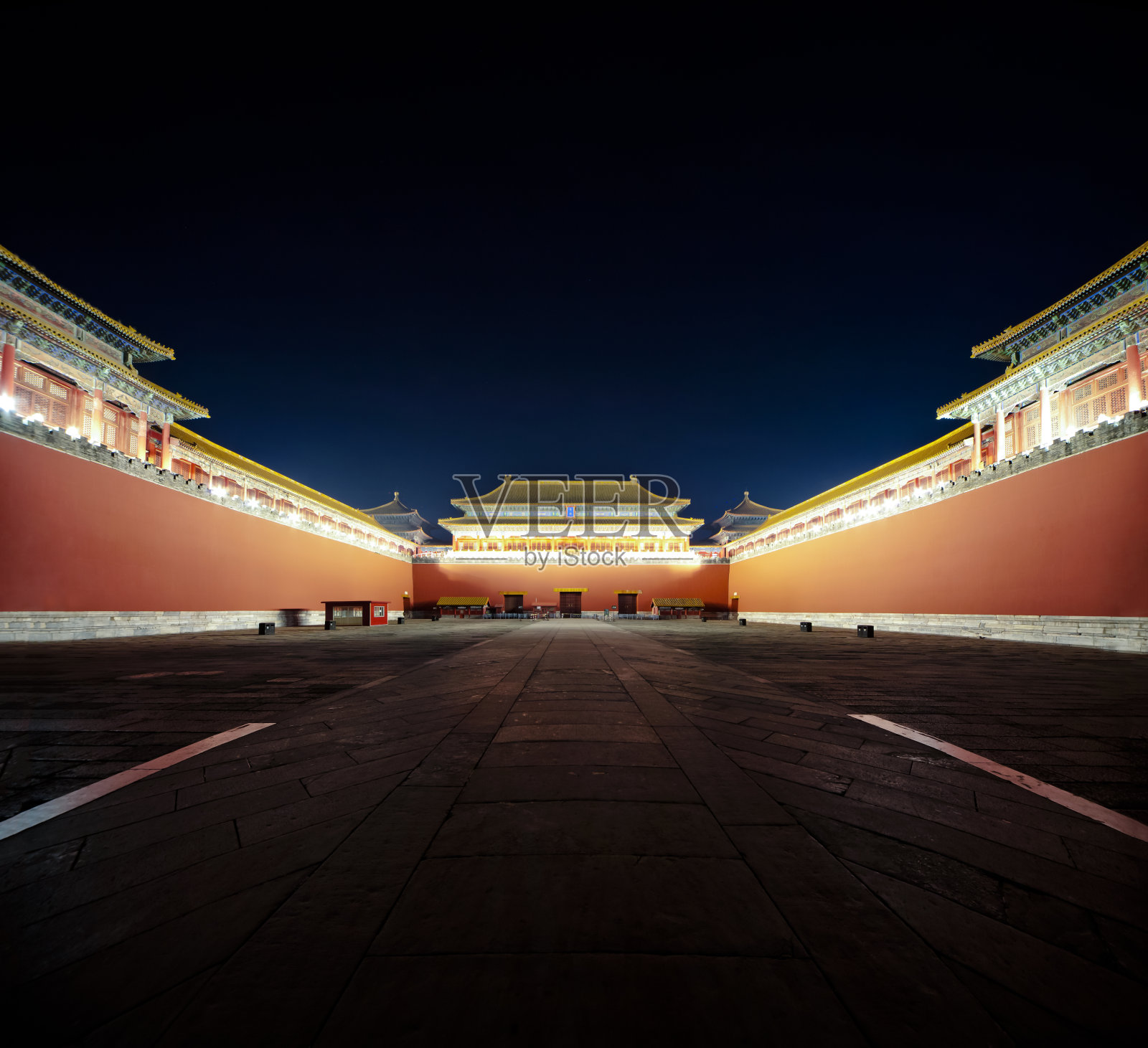 紫禁城入口夜景照片摄影图片